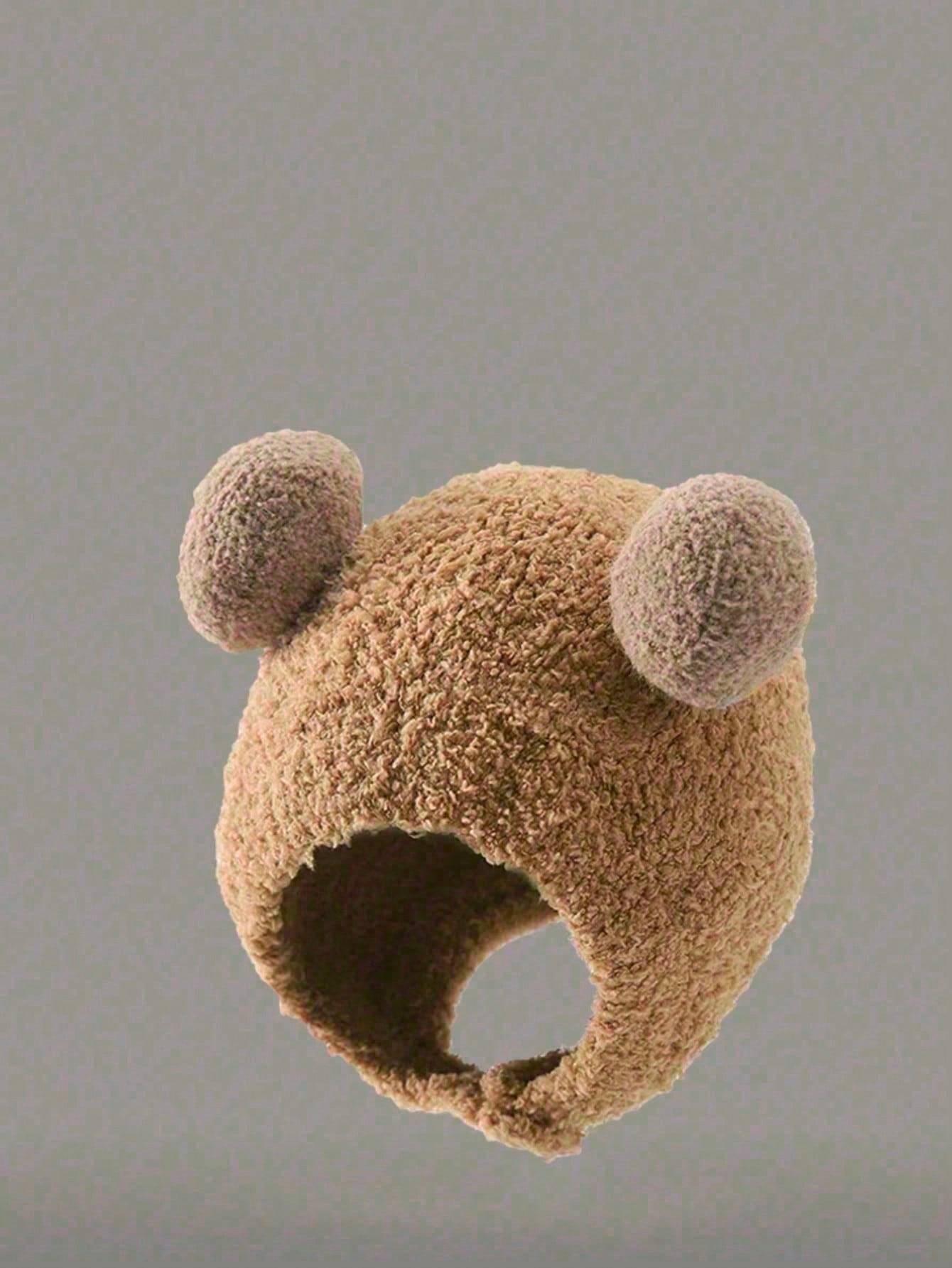 1pc Khaki Plush Baby Hat With Double Antlers For 3-24 Months Old Baby, Baby Hat Collection Infant Beanie Hats Autumn/winter Baby Hat Fashion Cozy Knit Baby Caps Cute And Warm Beanies For Infants Trendy Head Coverings For Babies Stylish Baby Bonnets For T