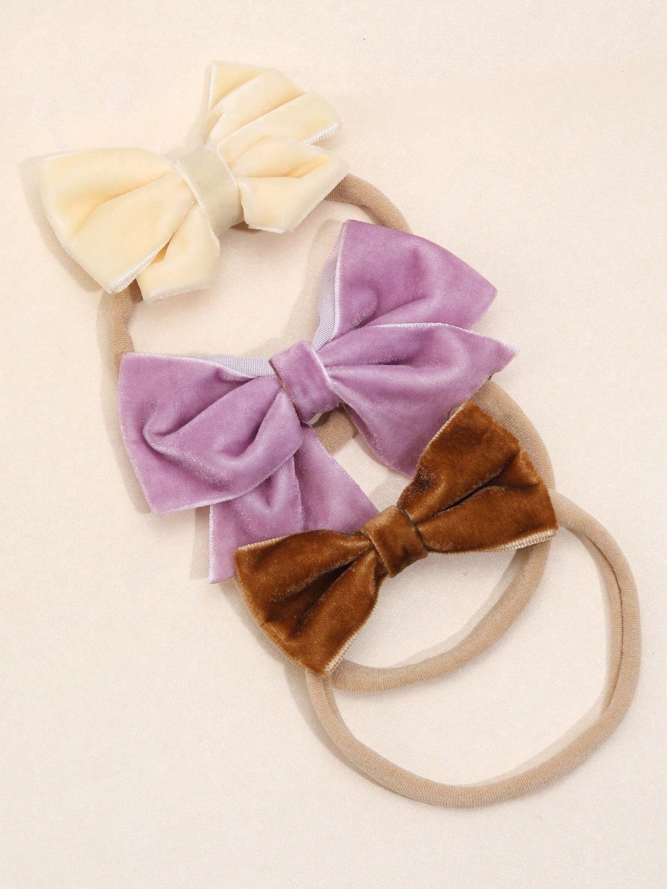 3pcs Velvet Bow Headband For Baby Girls Dark Green Black Hair Bow Headband Soft Stretchy Nylon Hairband Fall Winter Plain Bow Headband Kids Baby Hair Accessories