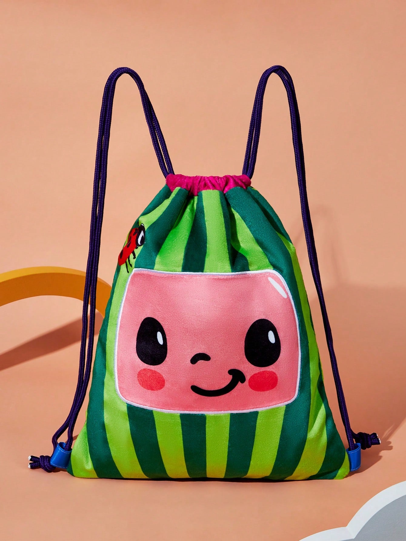 CoComelon X Cartoon Watermelon Design Drawstring Backpack