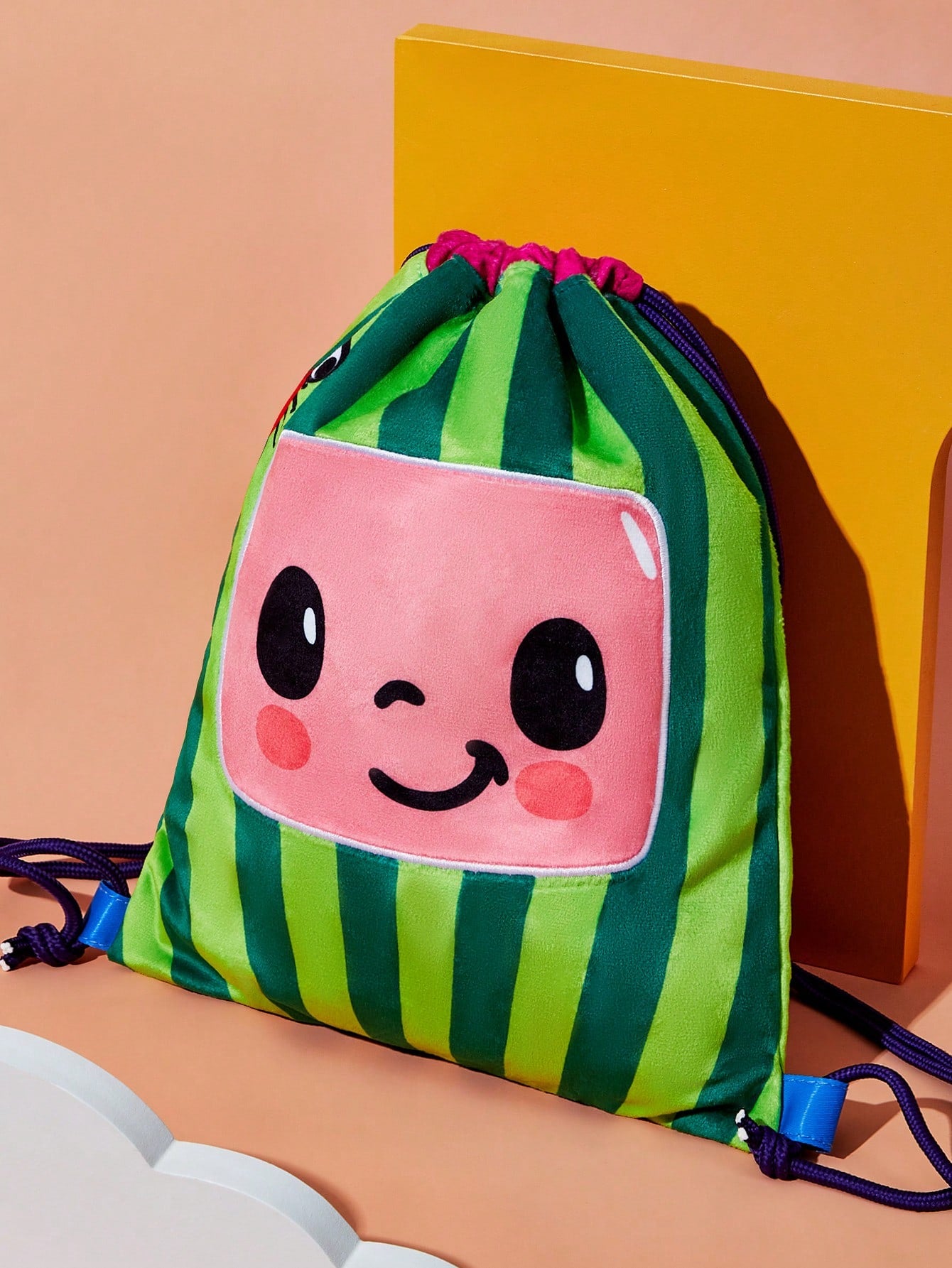 CoComelon X Cartoon Watermelon Design Drawstring Backpack
