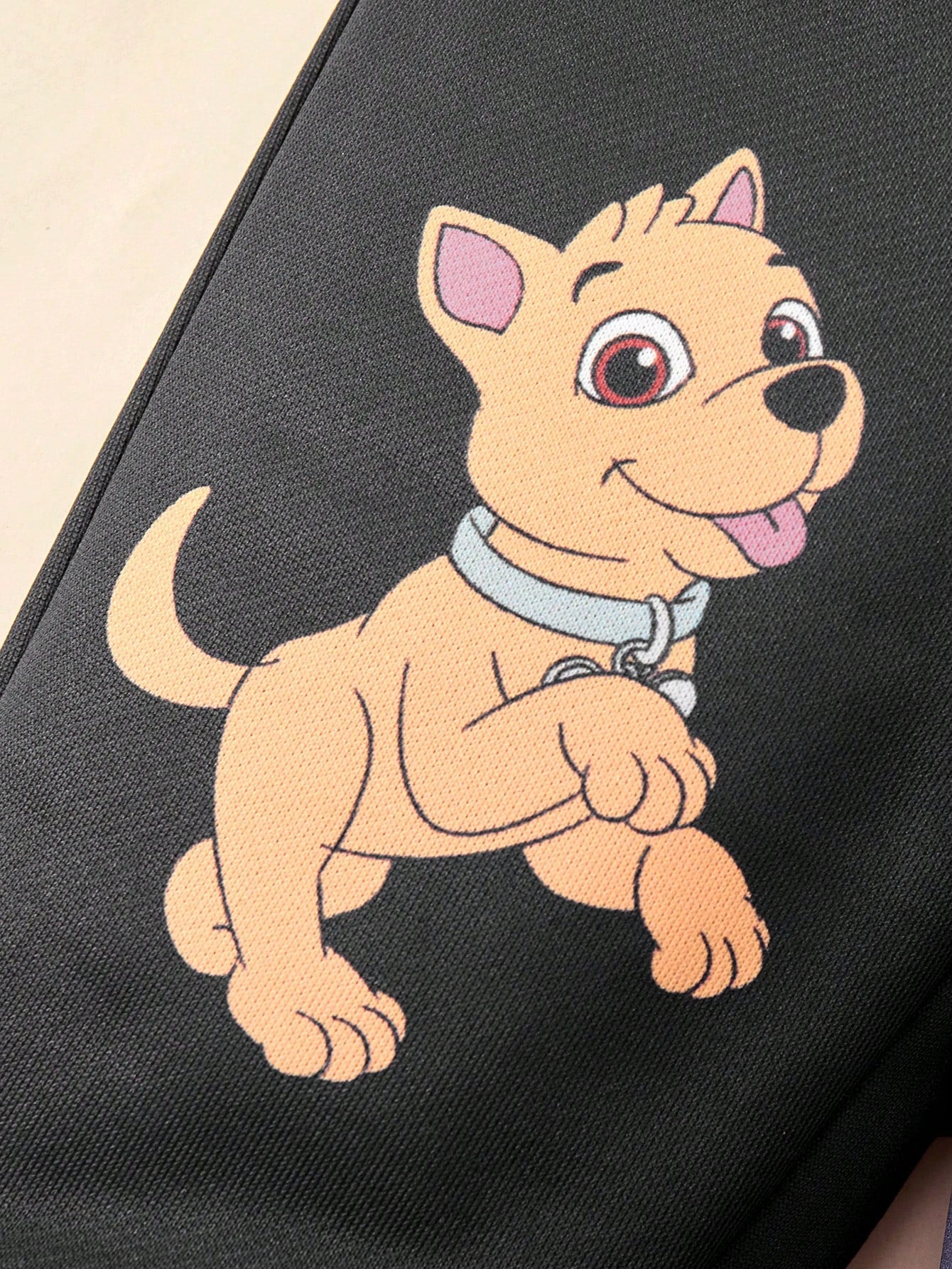 CoComelon X 2pcs Baby Boy Cute Cartoon Boy And Dog Graphic Yellow Sweatshirt & Grey Funny Print Pants Set, Casual For Autumn/Winter