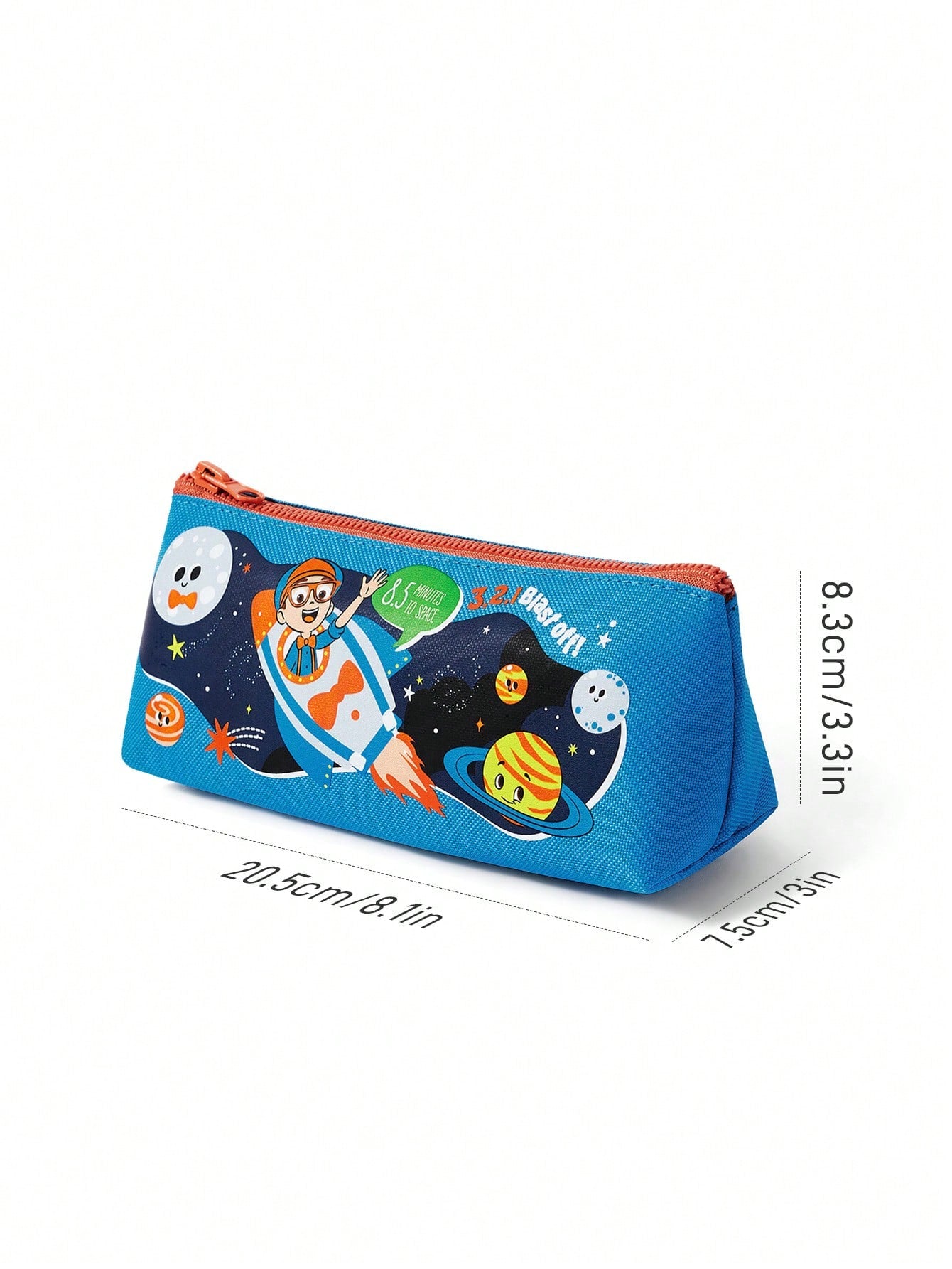 Blippi X Cartoon Character & Planet Print Zipper Pencil Case