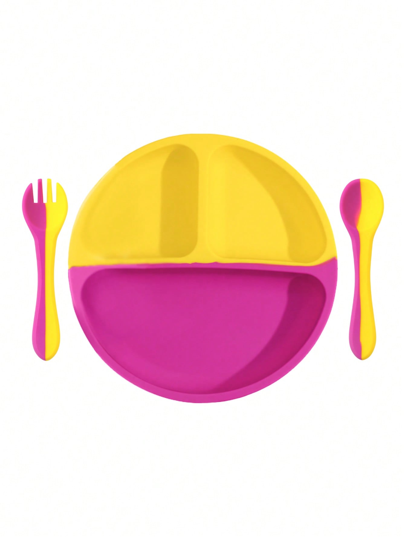 3PCS Personalized Customization Name Baby Food Storage Silicone Dishes For Baby Portable Fork Spoon Custom Sucker Dining Plate Baby Shower Family Decorations Gifts Winter Christmas Eve Gifts Back To School Winter Gift Ideas Boy Girl Valentine's Day