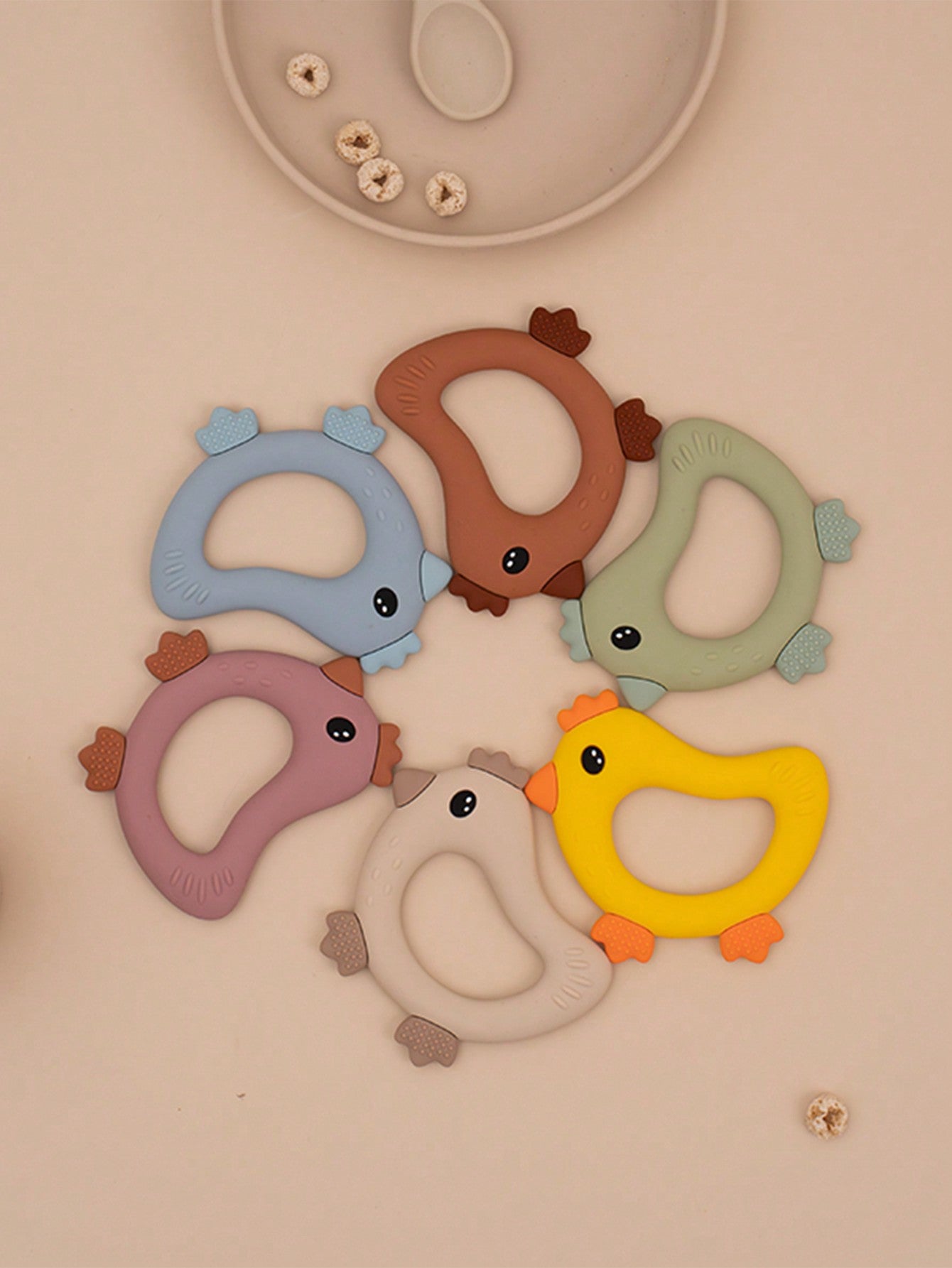 1pc Silicone Baby Teether Toy, Cute Chick Shape Teething Ring Easy To Hold, Soothe Soothing Sore Gums In Babies
