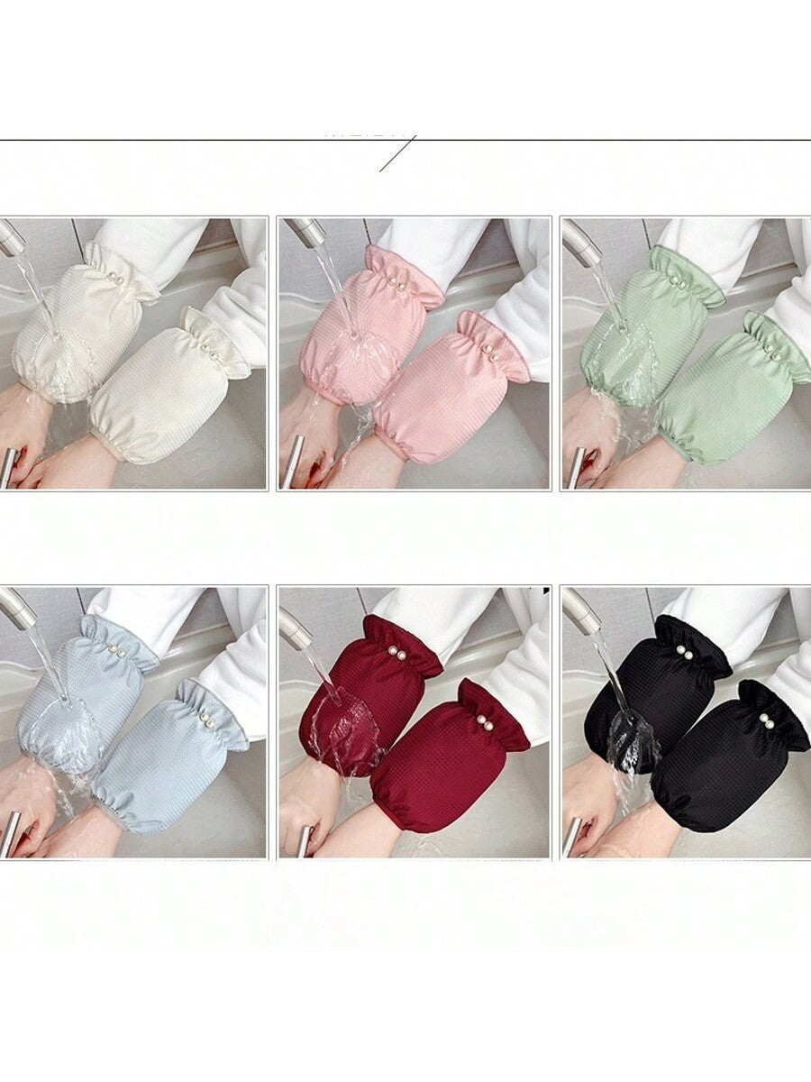 Korean Version Autumn And Winter Cute Short Waterproof Sleeves, Kitchen Work Anti Fouling And Oil Proof Sleeves, Adult Student Work Sleeves