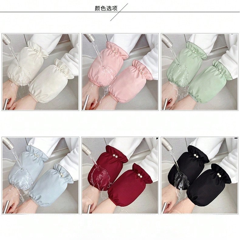 Korean Version Autumn And Winter Cute Short Waterproof Sleeves, Kitchen Work Anti Fouling And Oil Proof Sleeves, Adult Student Work Sleeves