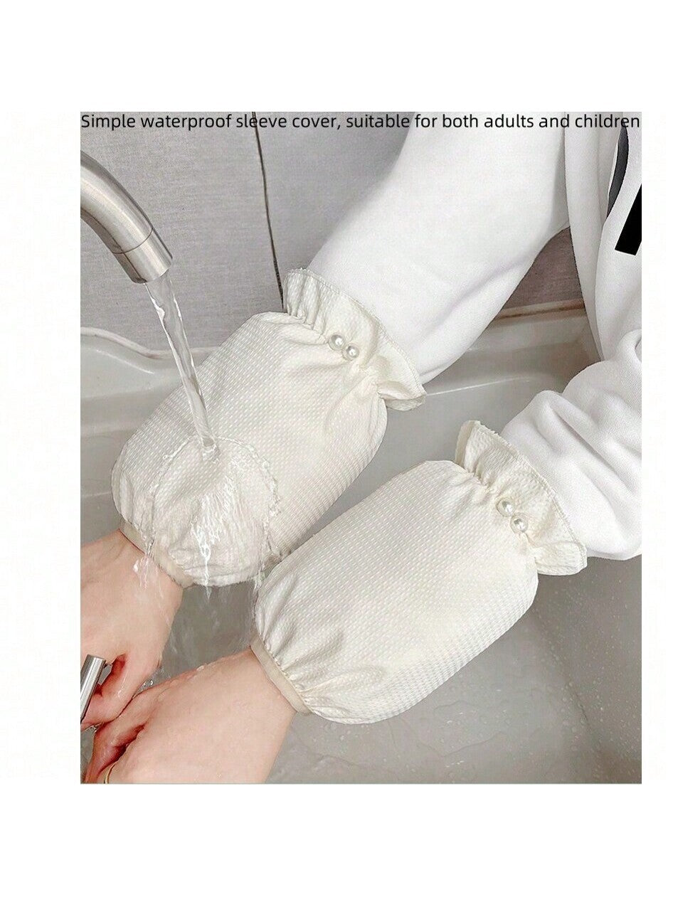 Korean Version Autumn And Winter Cute Short Waterproof Sleeves, Kitchen Work Anti Fouling And Oil Proof Sleeves, Adult Student Work Sleeves
