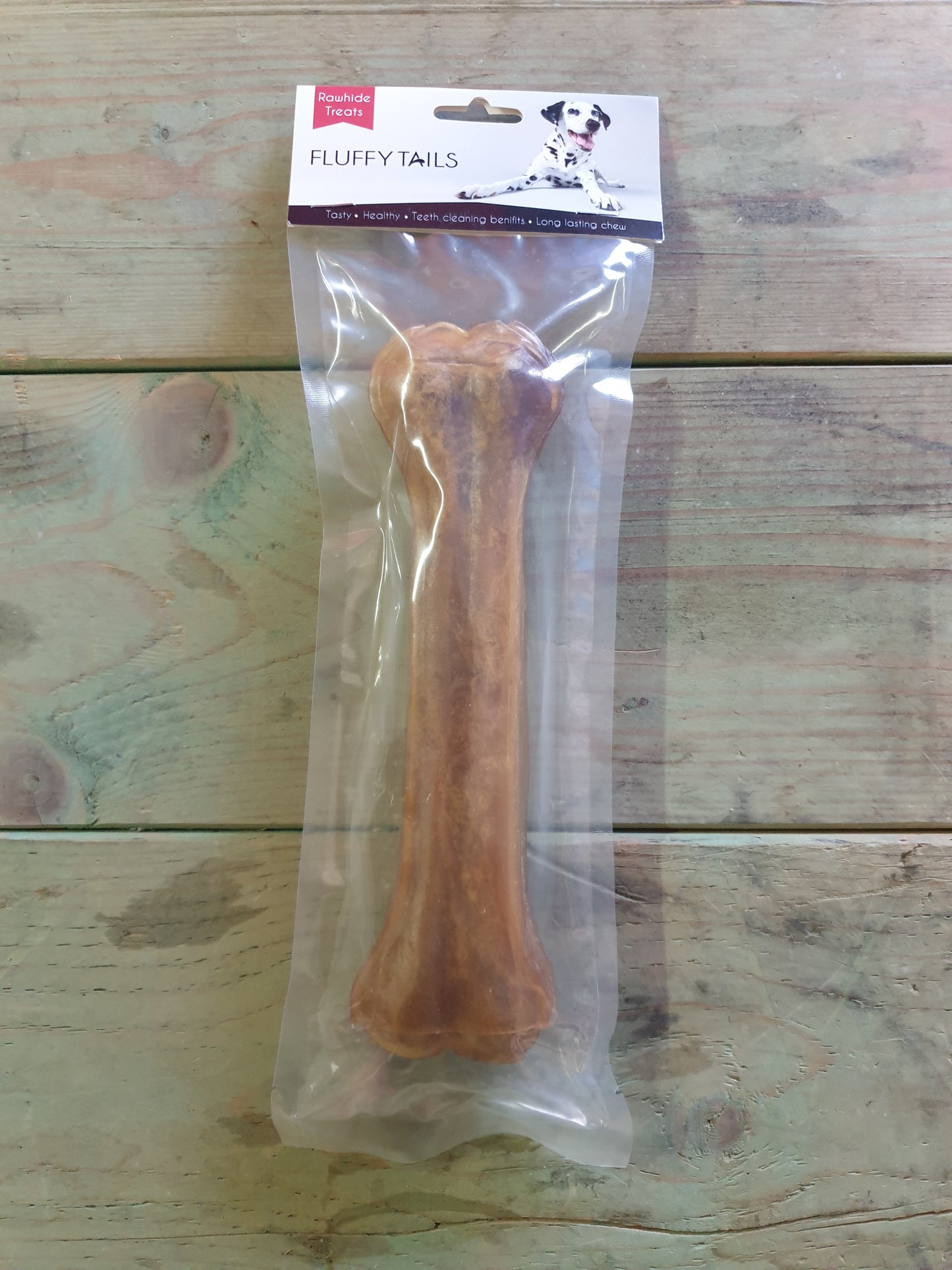 Fluffy Tails Rawhide natural pressed Bone 1pc