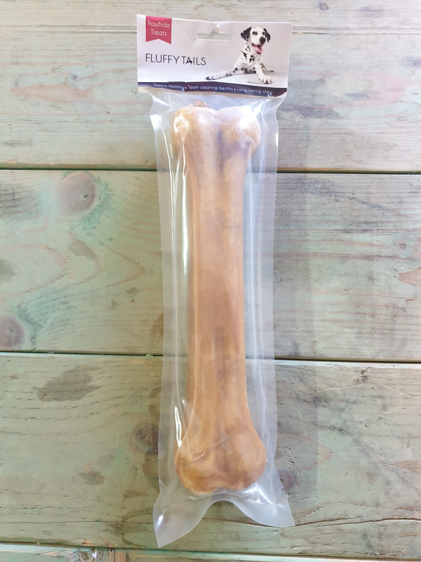 Fluffy Tails Rawhide natural pressed Bone 1pc