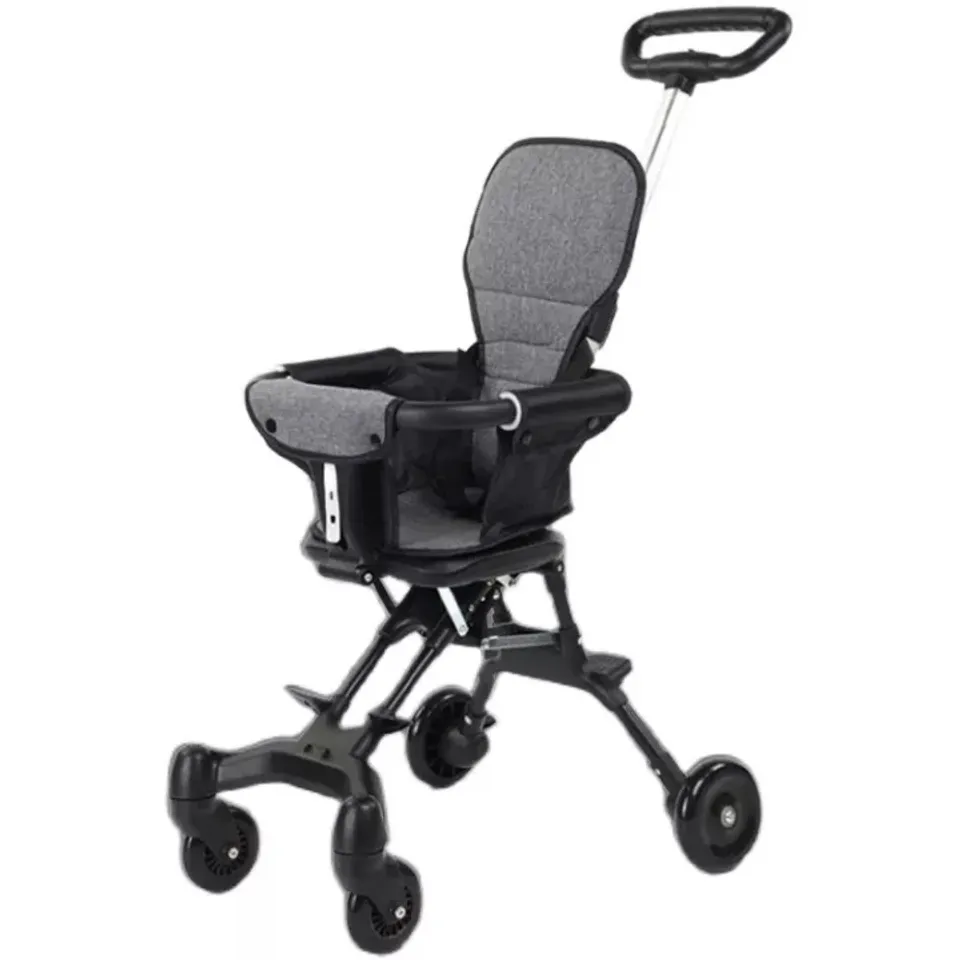 Baby Stroller: Professional Foldable 4-Wheel Ergonomic Adjustable Infant Carriage for Ages 1 to 6 Years