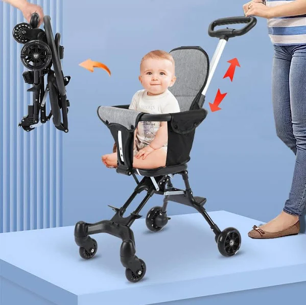 Baby Stroller: Professional Foldable 4-Wheel Ergonomic Adjustable Infant Carriage for Ages 1 to 6 Years