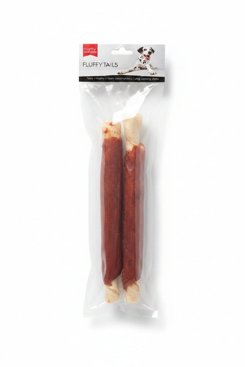 Fluffy Tails Rawhide natural pressed Bone 1pc