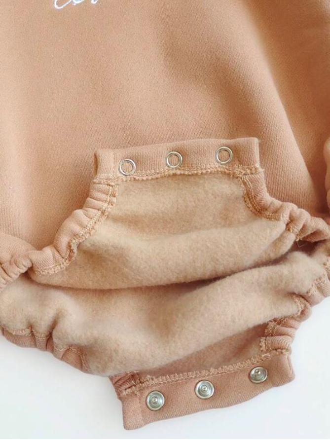 Winter Newborn Baby Romper Letter Embroidery Print Thick Sweatshirts Romper Clothing Long Sleeved Jumpsuit Sweatshirt