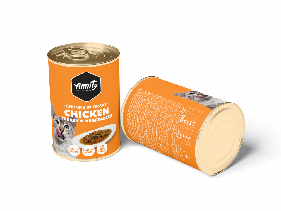 Amity cats chunks chicken turkey&vegetable 415g