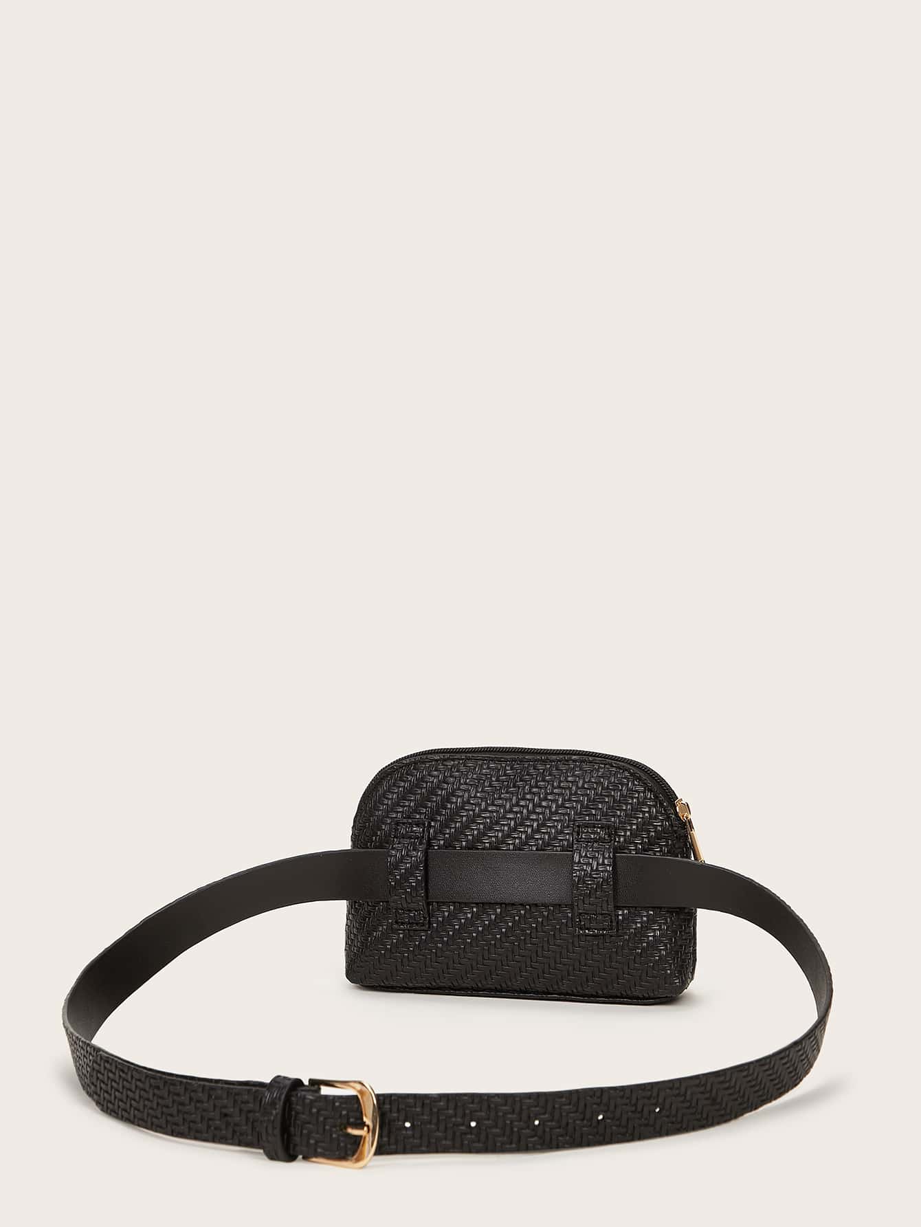 Metal Decor Braided Fanny Pack