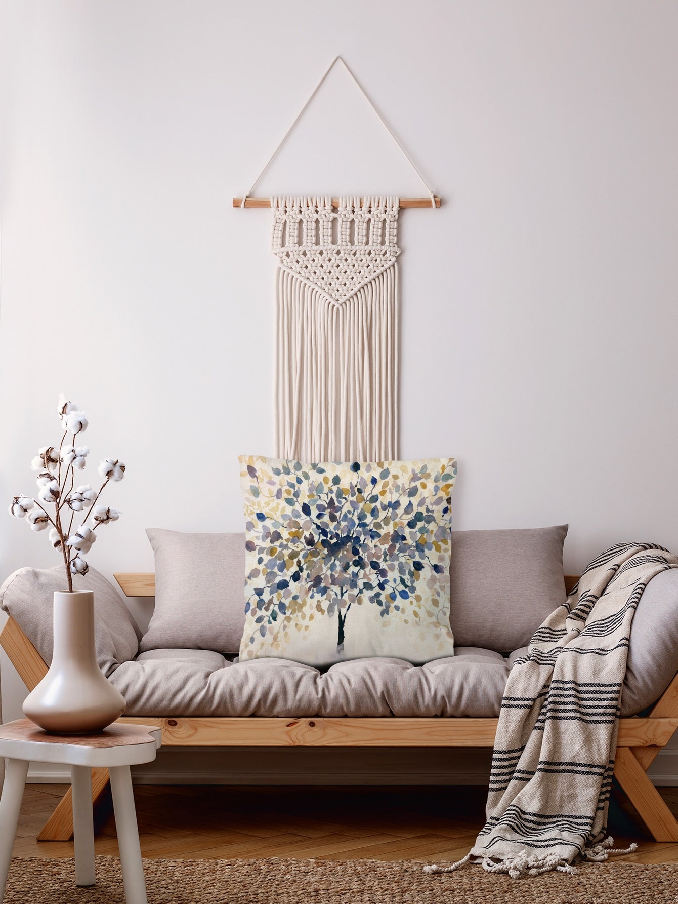 Tree Print Cushion Cover Without Filler