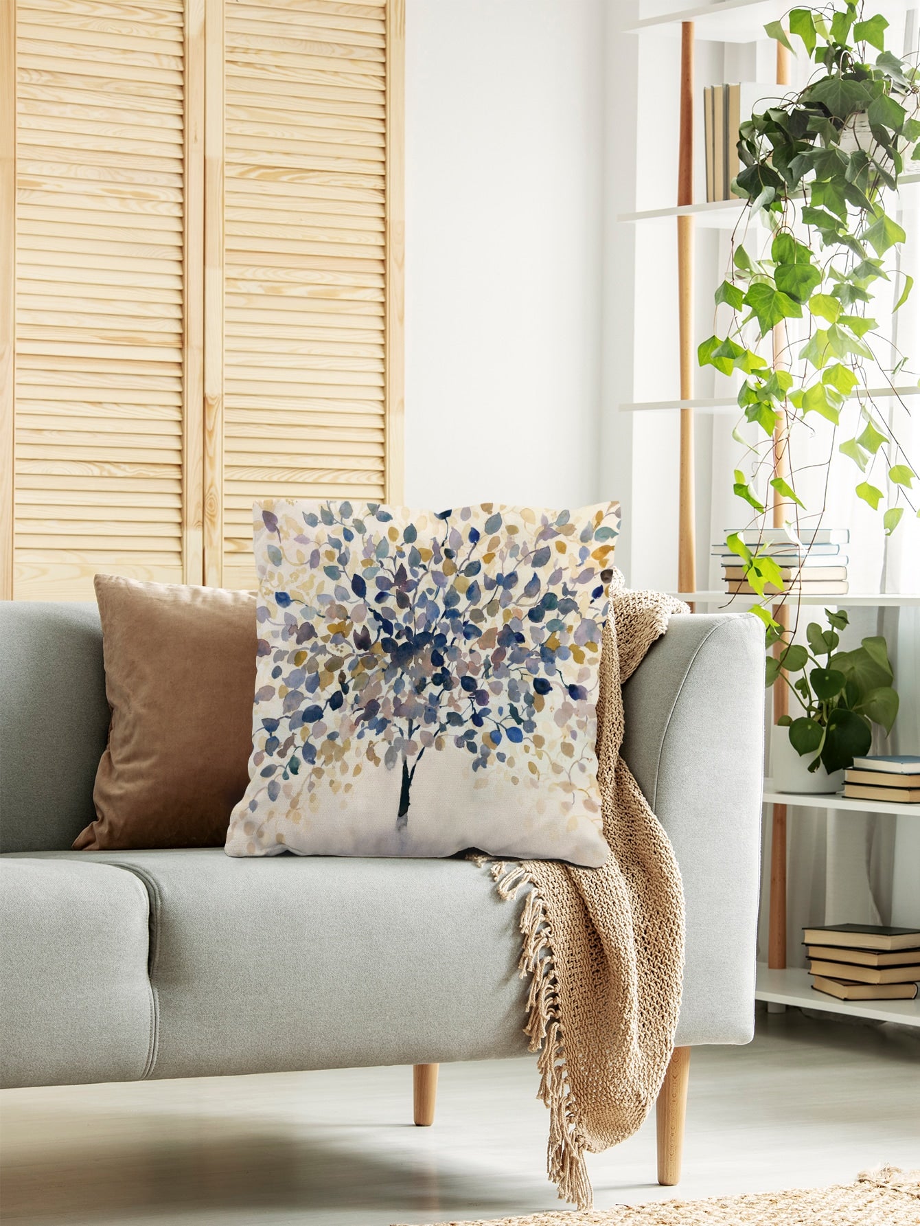 Tree Print Cushion Cover Without Filler