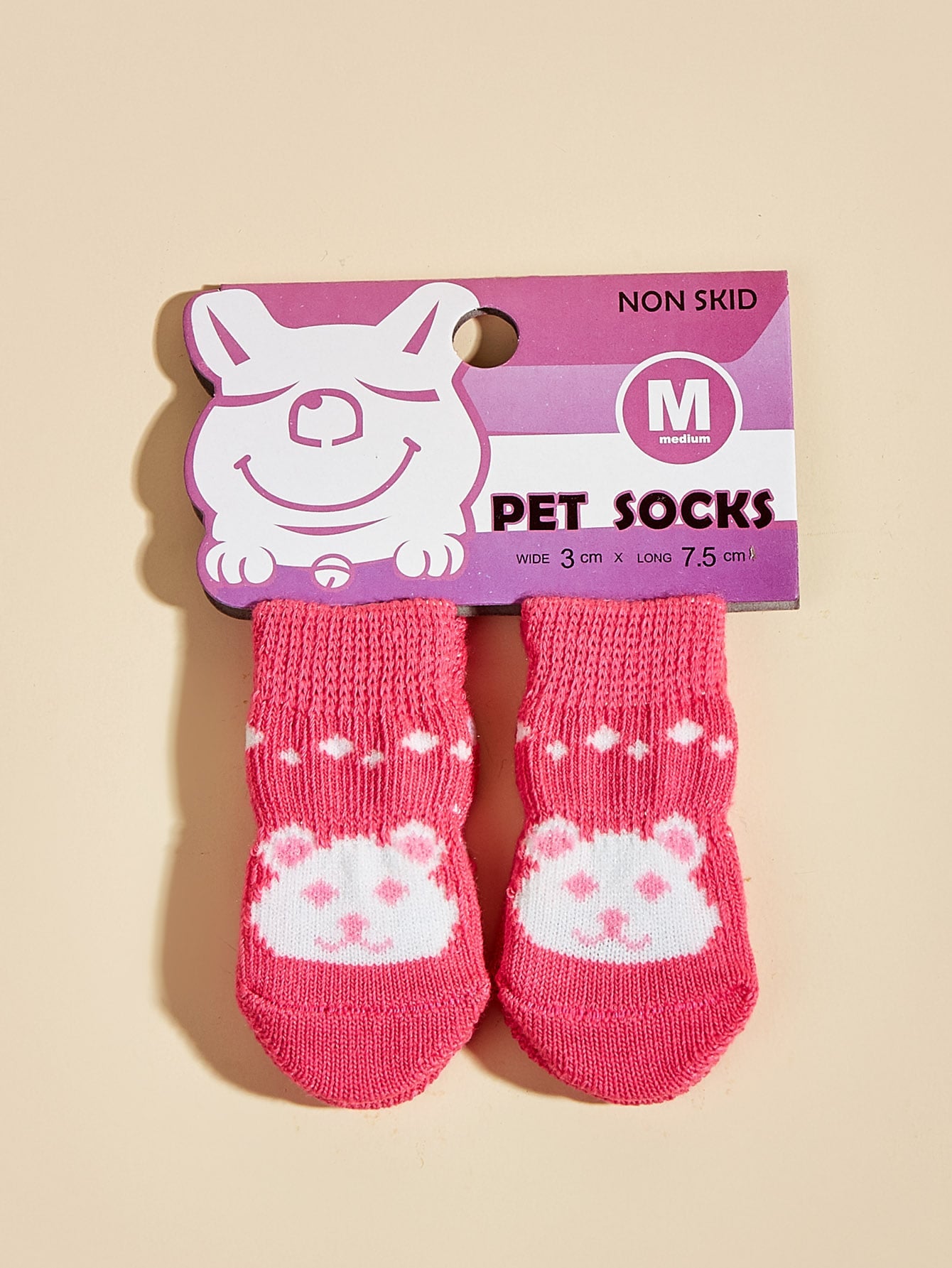 4pcs Non slip Cartoon Graphic Dog Socks