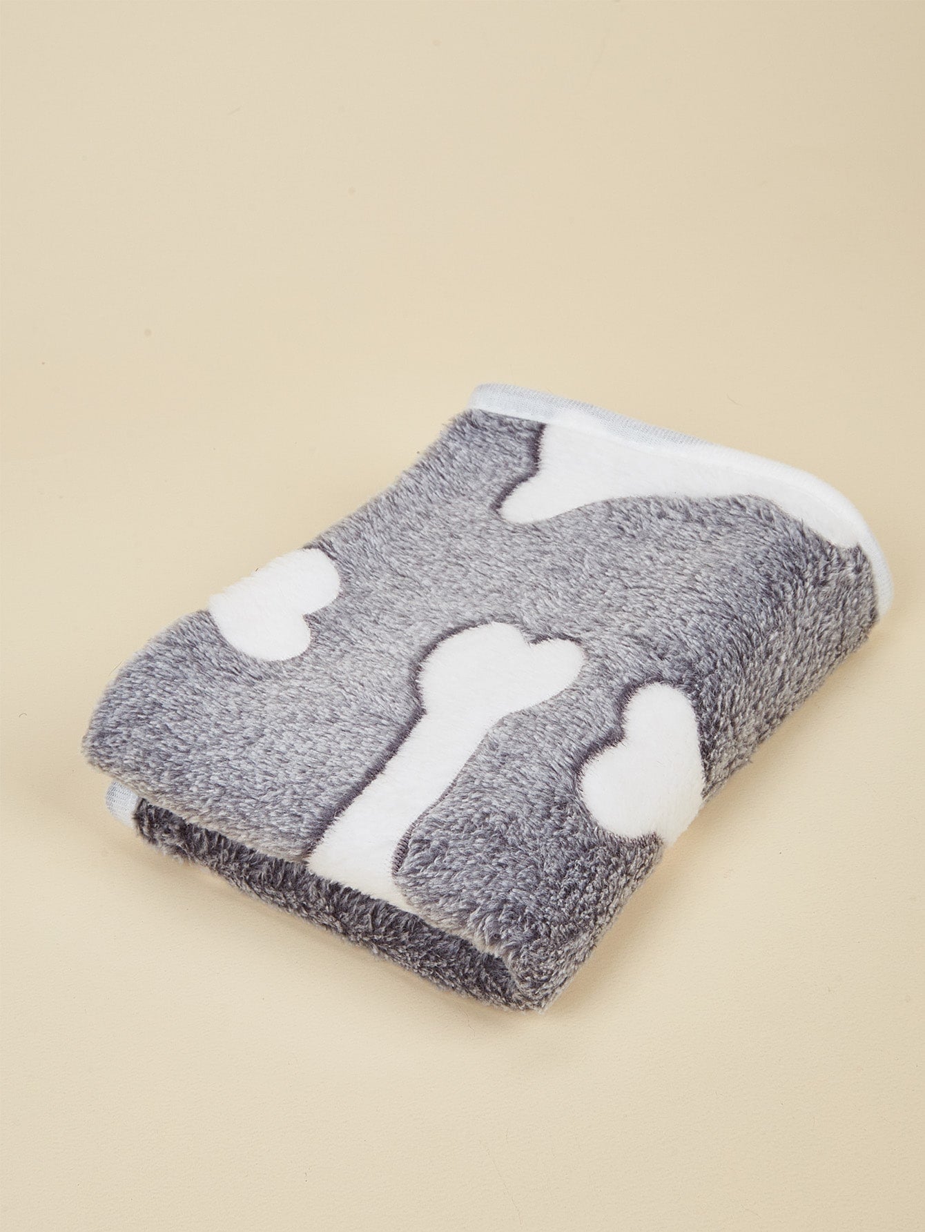Bone Pattern Plush Dog Blanket Flat Fluffy Sleeping Mat Washable Warmer Bone Print Beds For Small Medium And Large Dogs