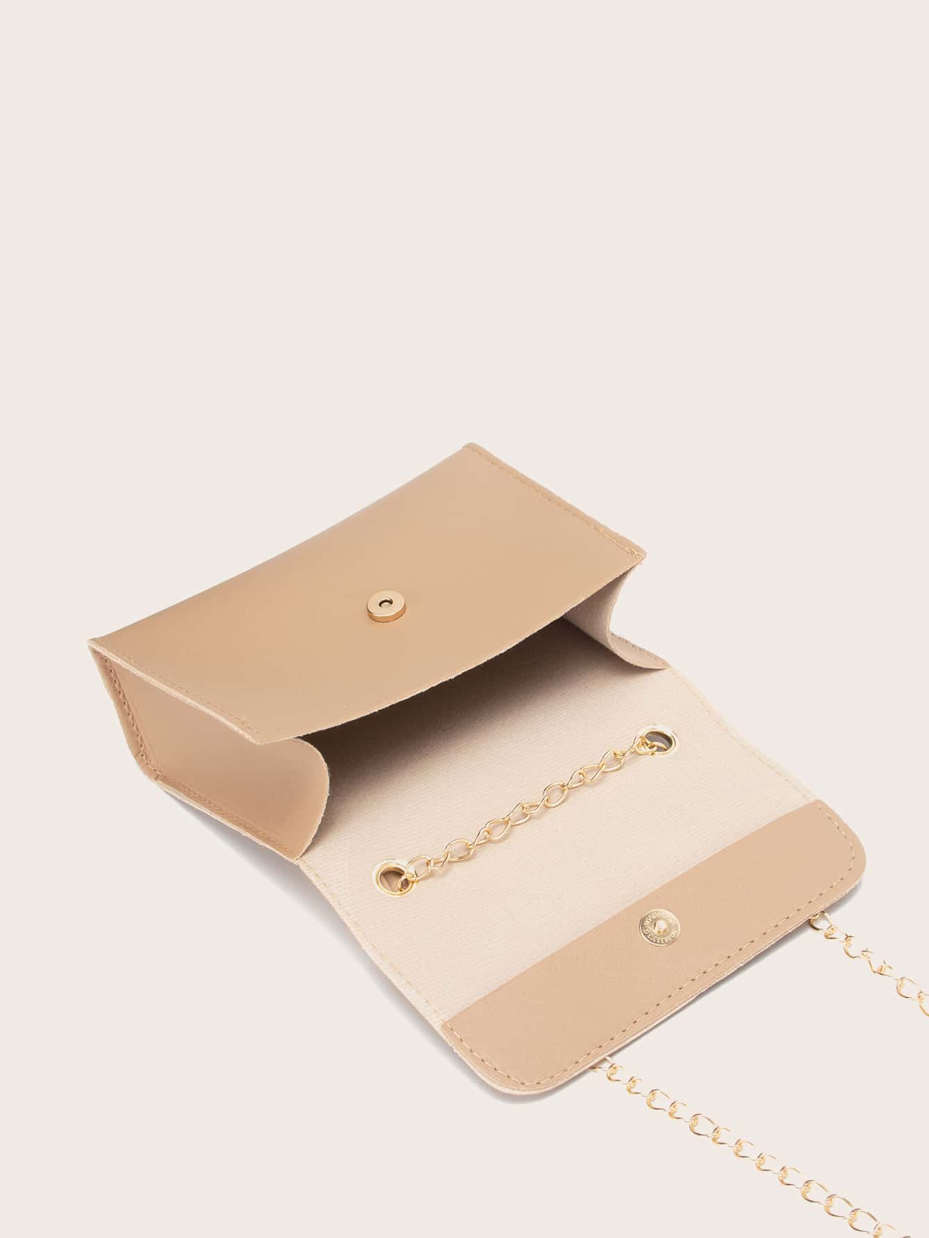 Plain Flap Chain Satchel Bag