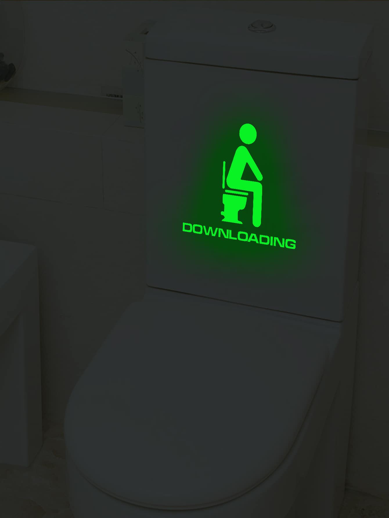 Close Stool Print Glow Sticker