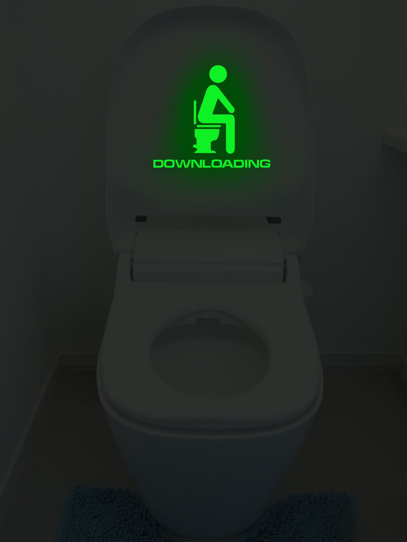Close Stool Print Glow Sticker