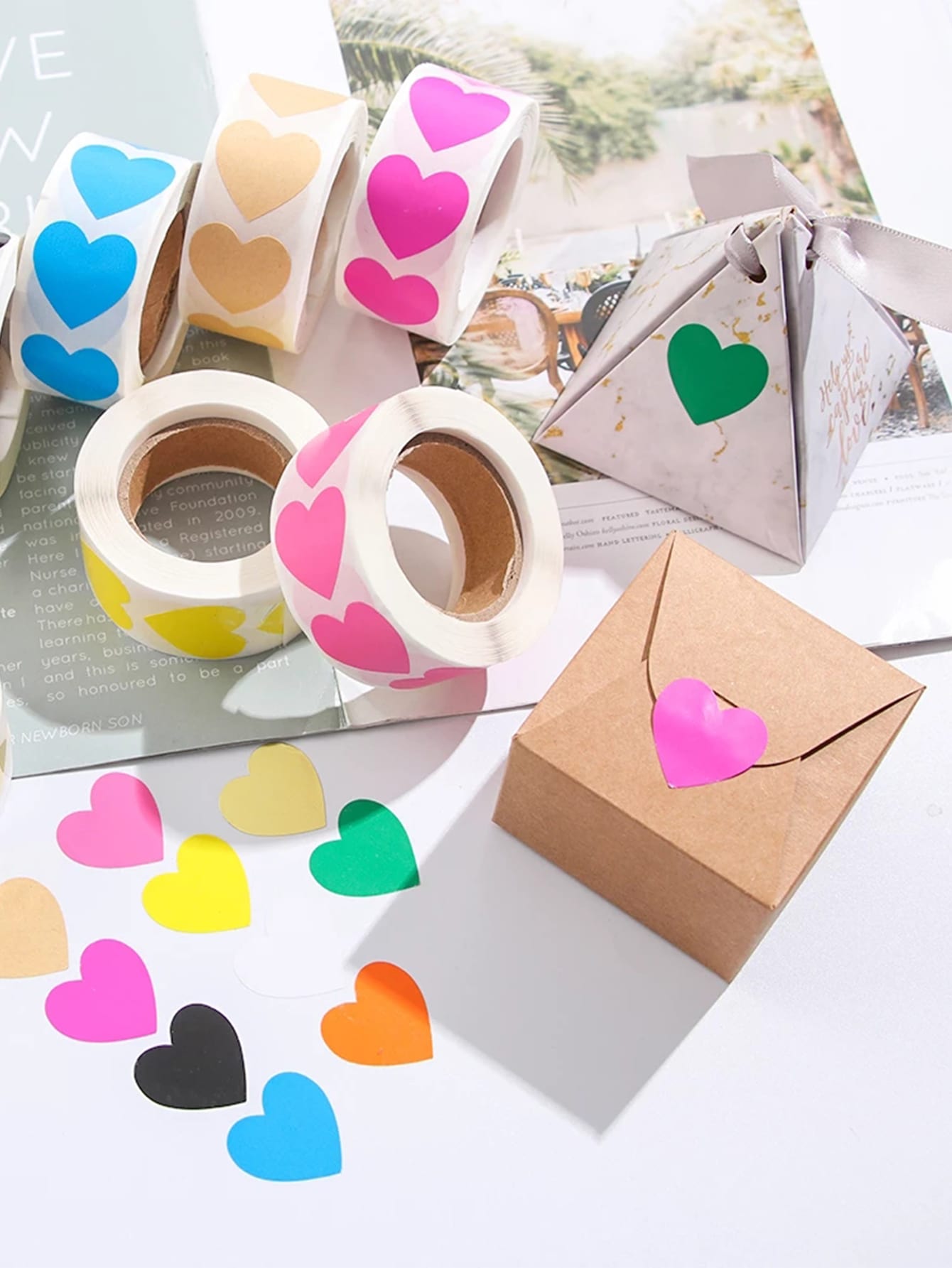 500pcs Heart Pattern Gift Sticker