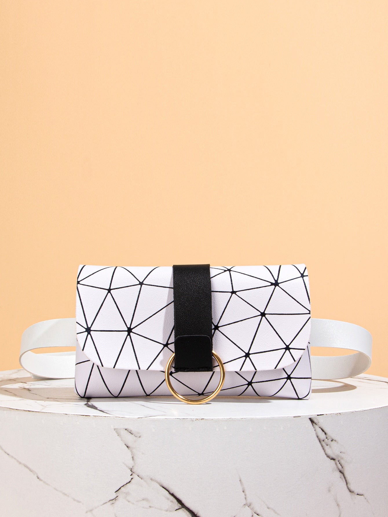 O ring Decor Flap Belt Bag