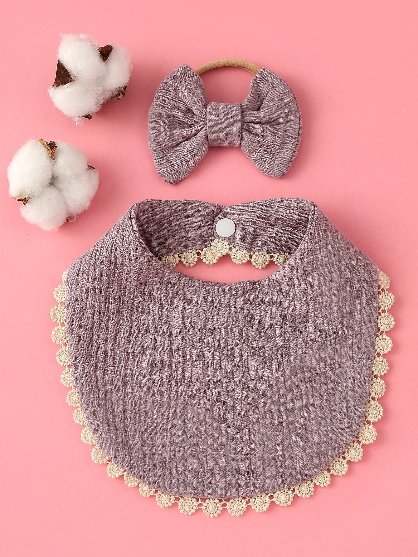 1pc Baby Bow Hair Band 1pc Bib