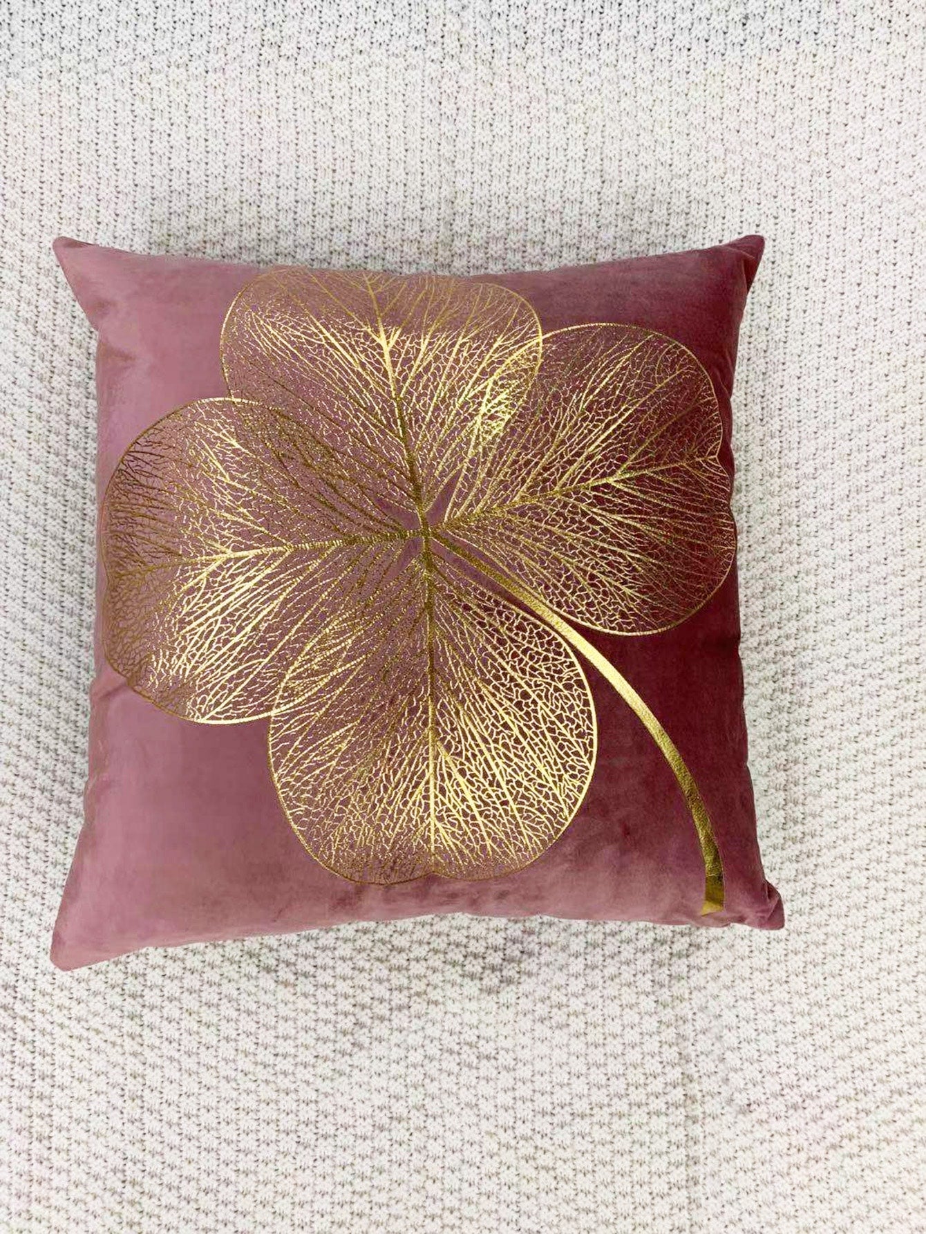 Metallic Leaf Cushion Cover Without Filler