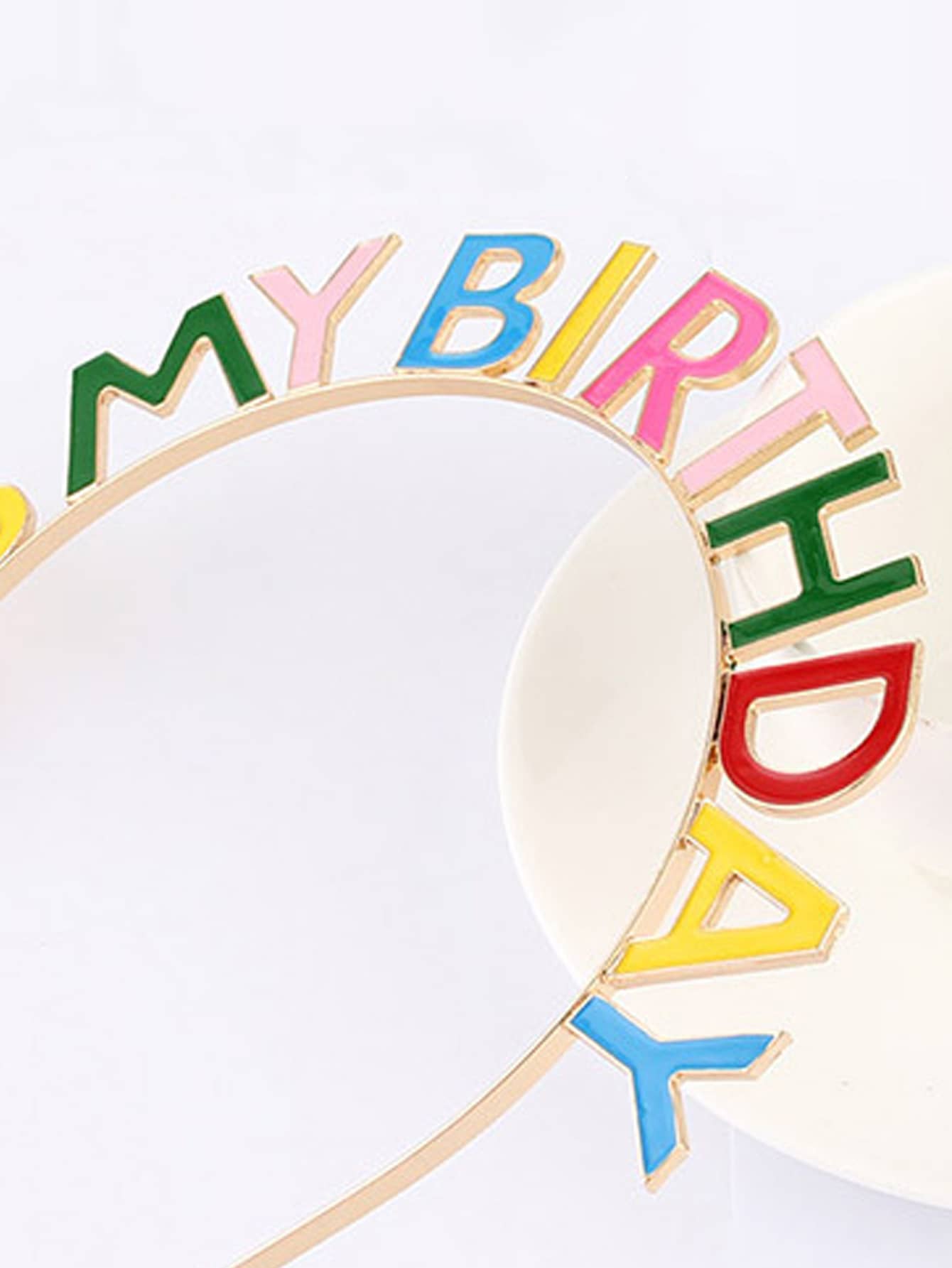 Toddler Girls Birthday Letter Decor Headband