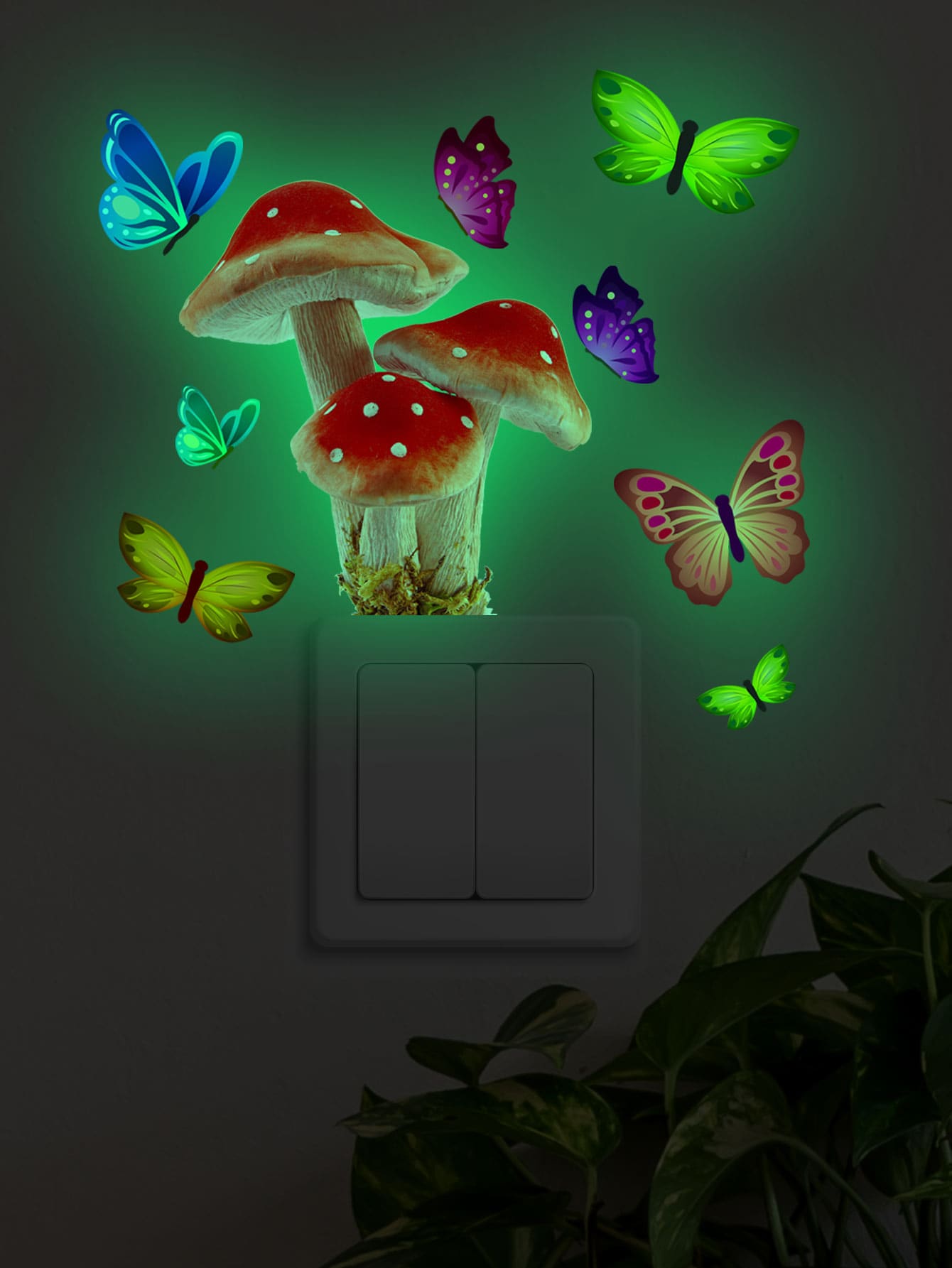 Mushroom Print Light Switch Sticker