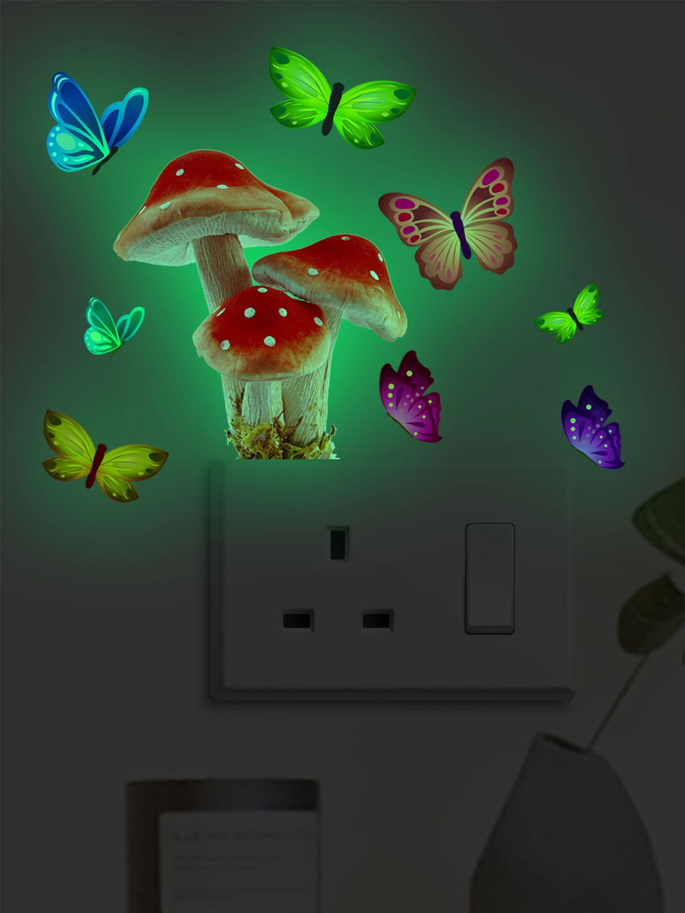 Mushroom Print Light Switch Sticker