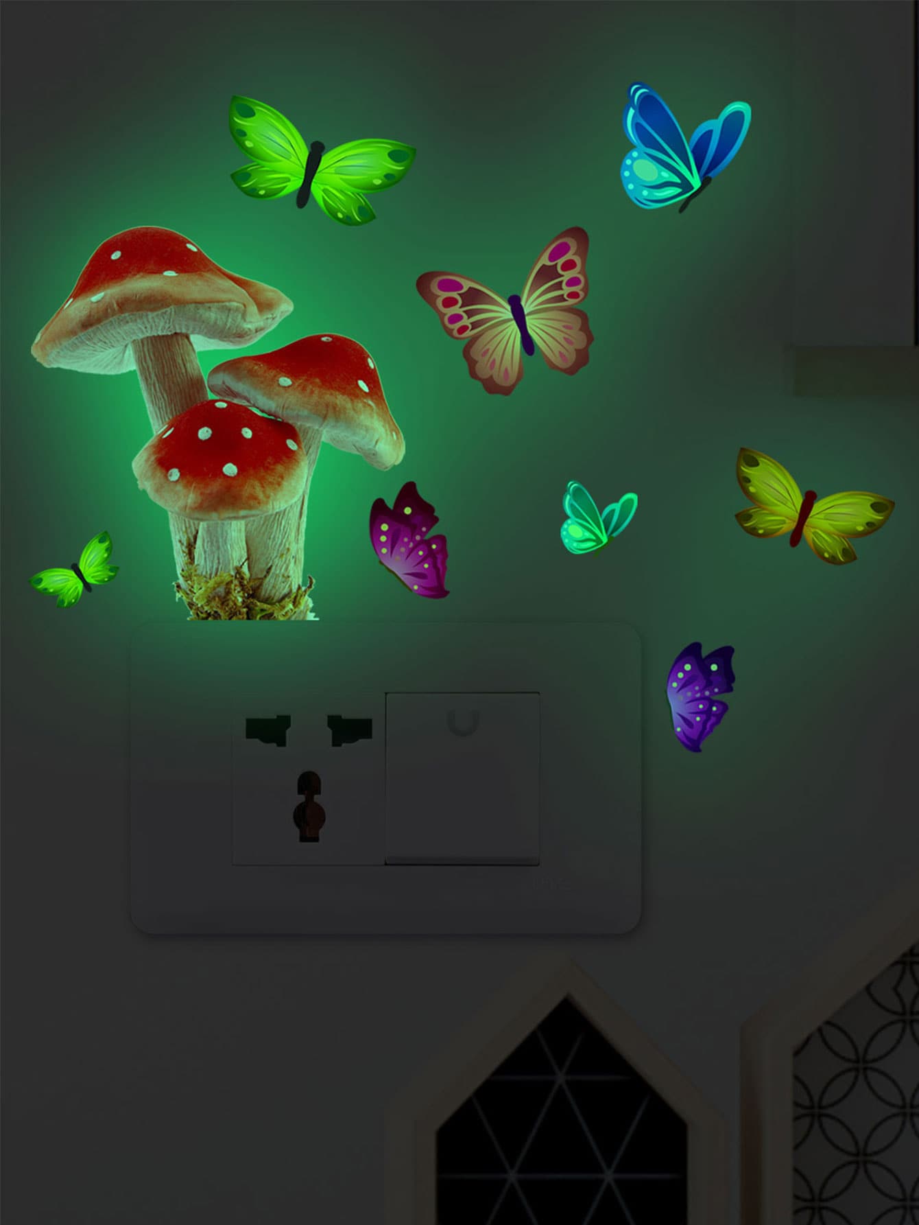 Mushroom Print Light Switch Sticker