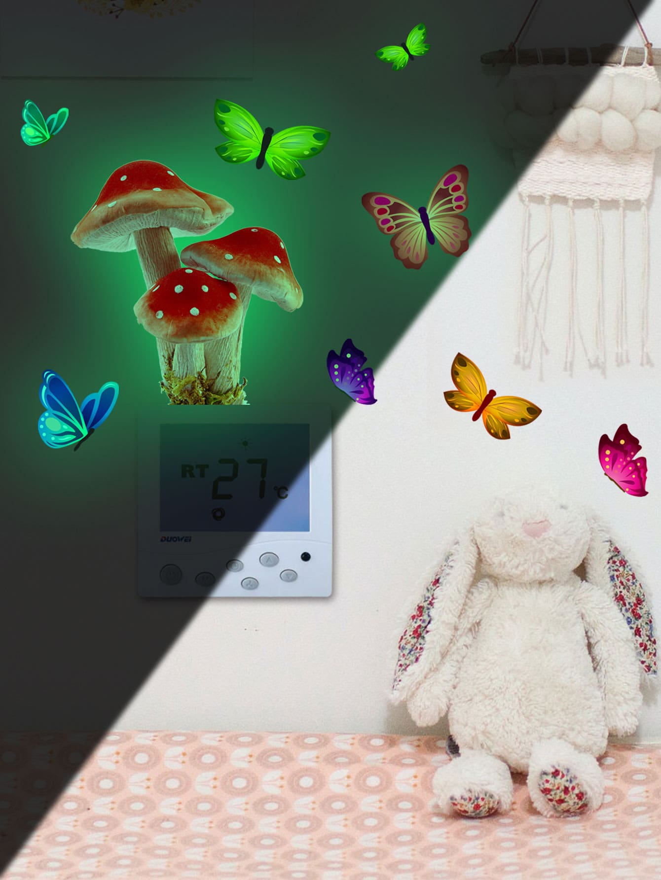Mushroom Print Light Switch Sticker