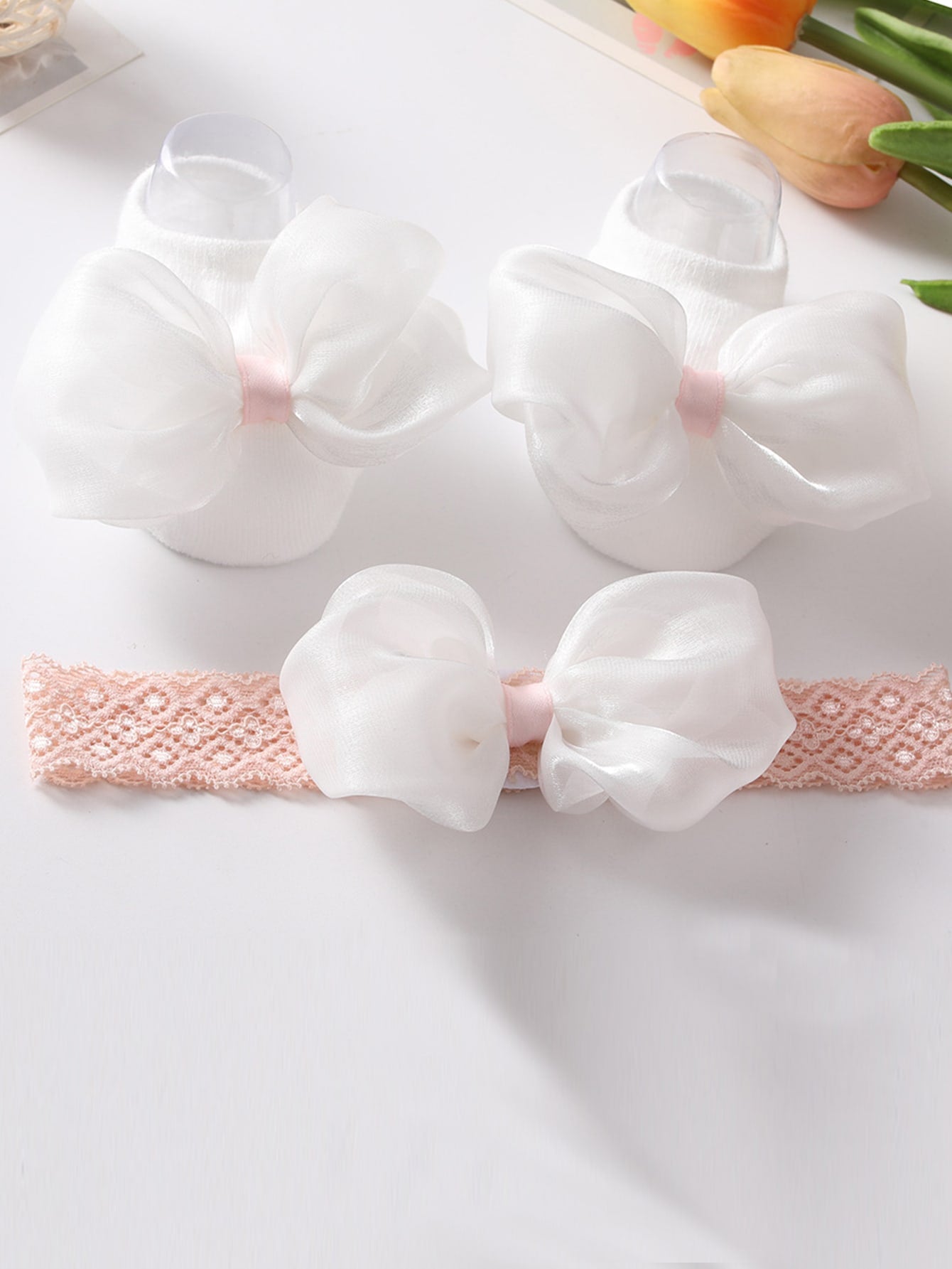 Baby Bow Decor Ankle Socks Hair Band