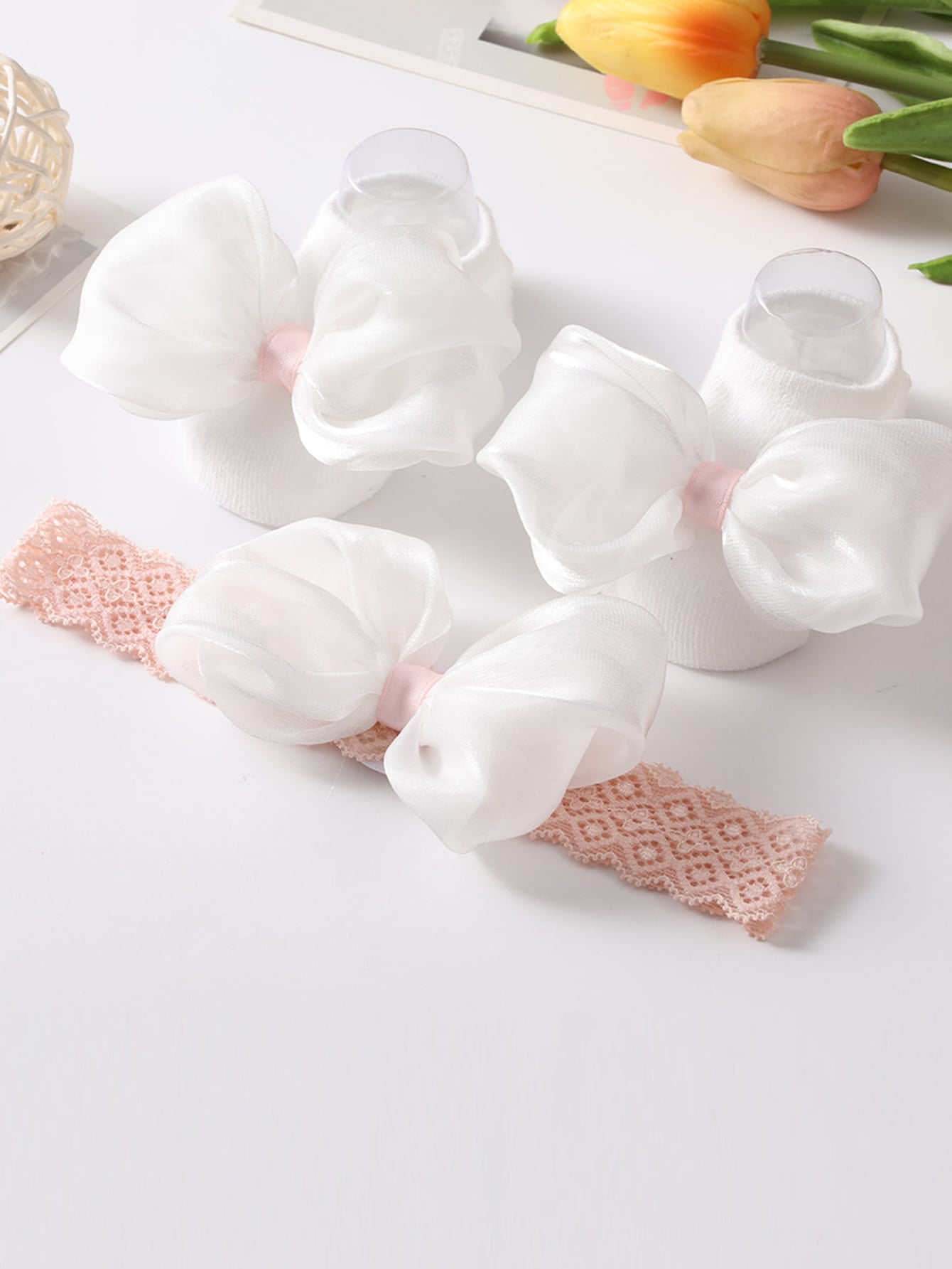 Baby Bow Decor Ankle Socks Hair Band