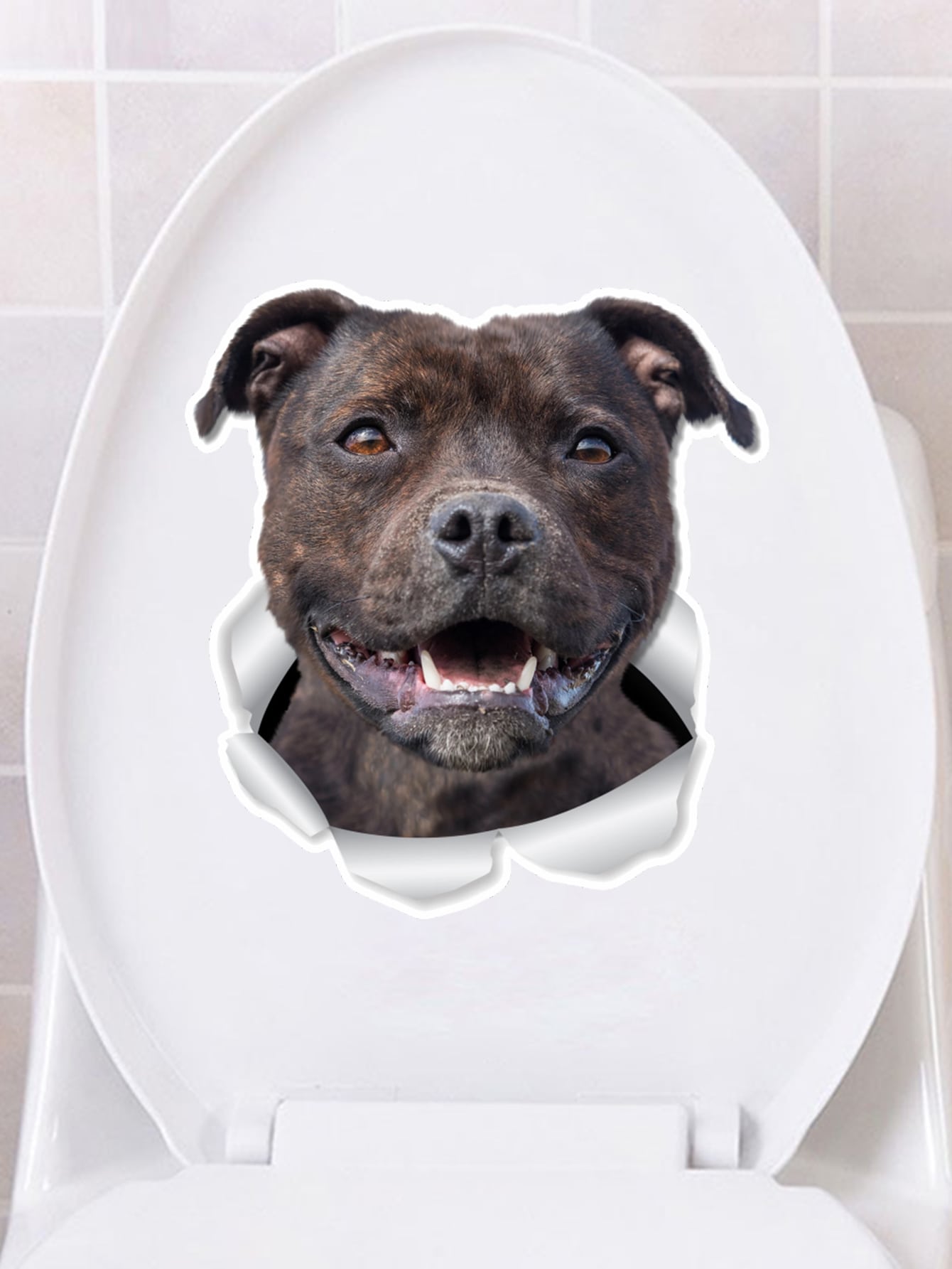 Dog Print Closestool Sticker
