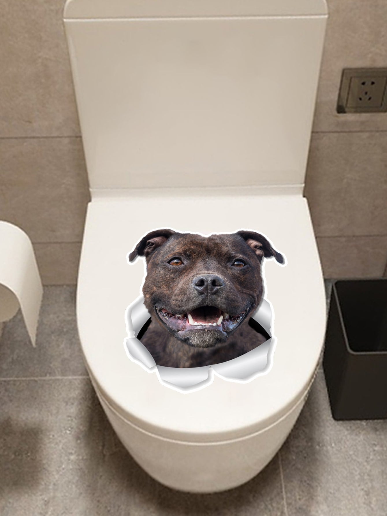 Dog Print Closestool Sticker
