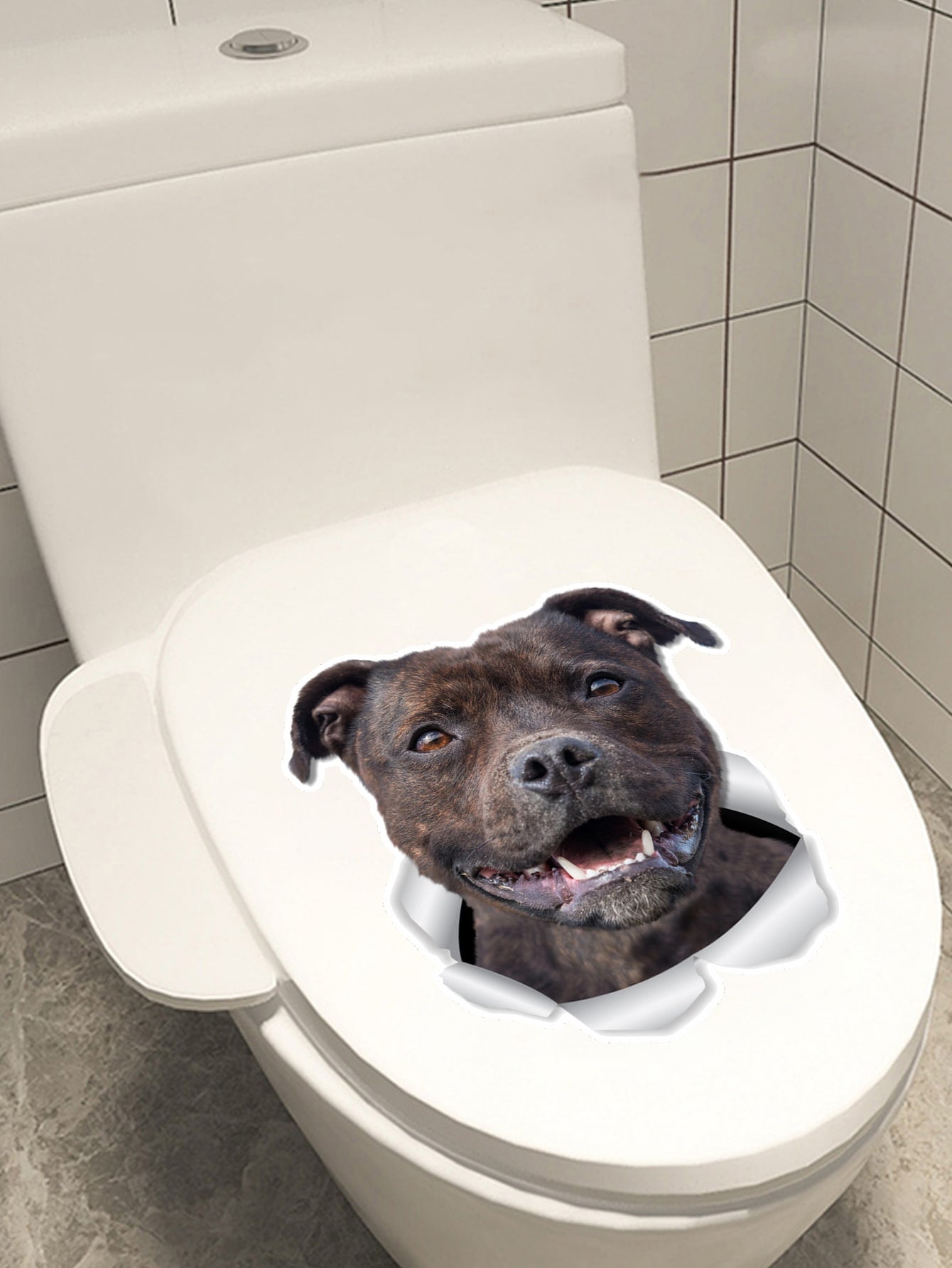 Dog Print Closestool Sticker