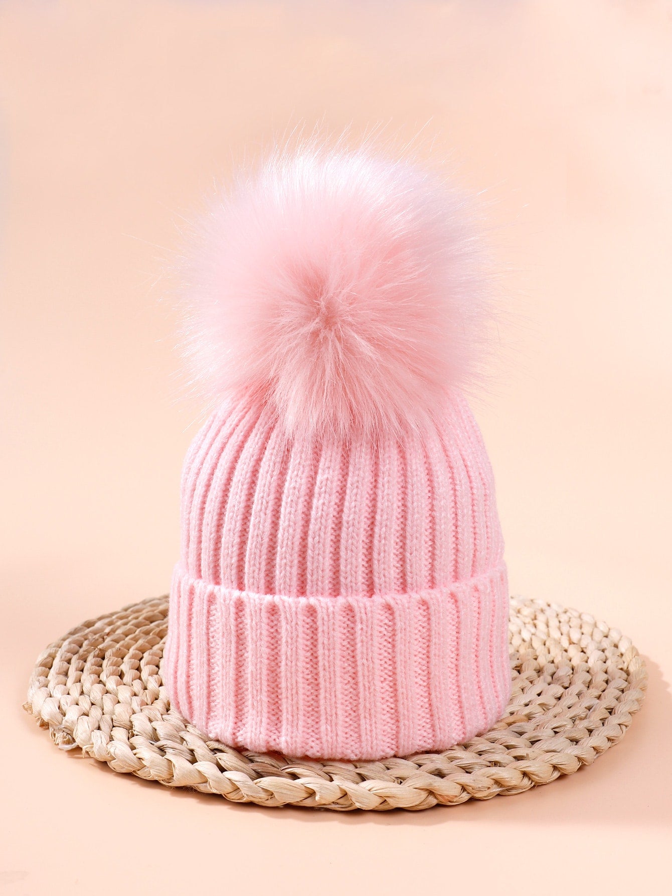 Toddler Girls Pom Pom Knit Hat