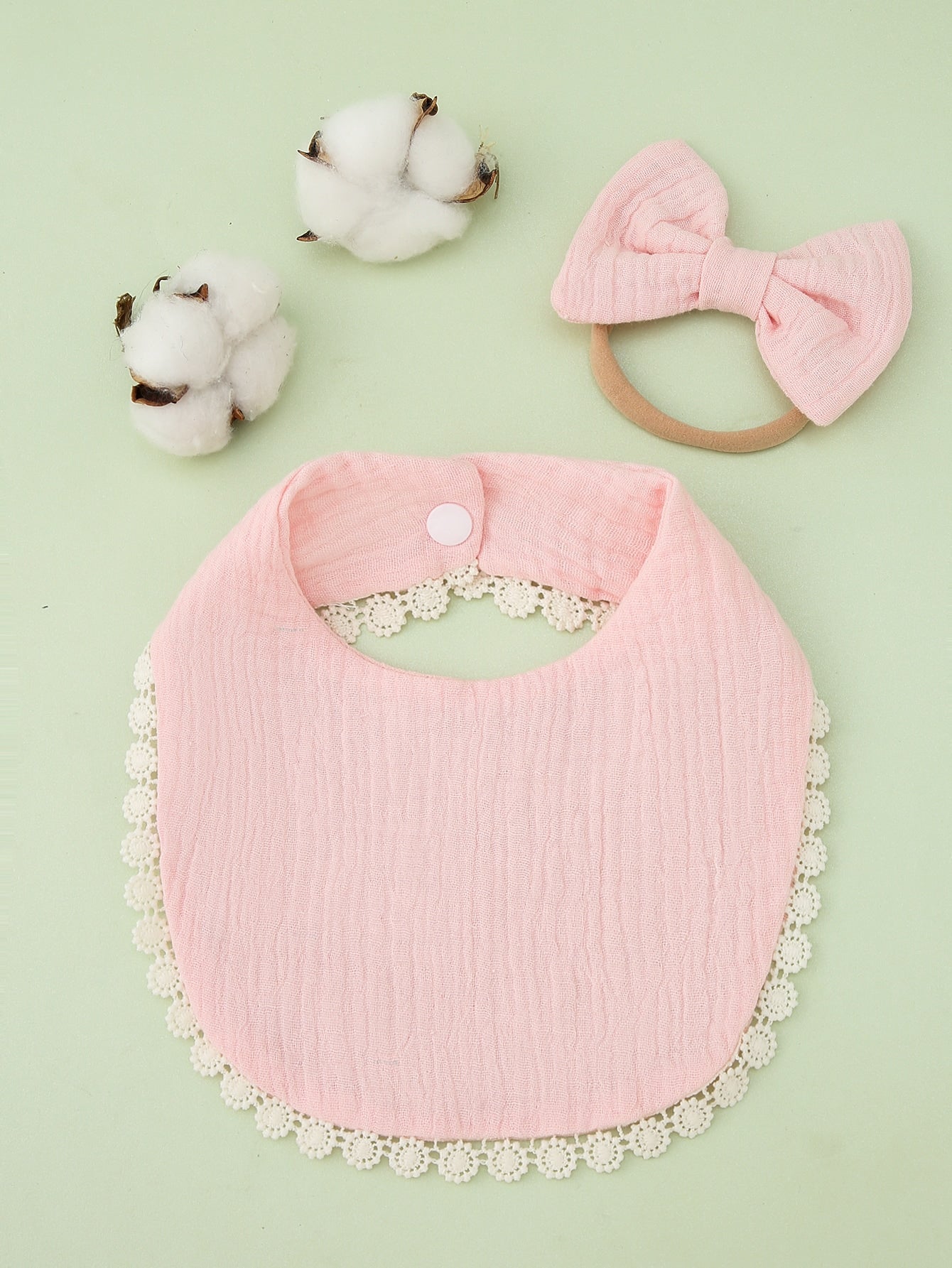 1pc Baby Bow Hair Band 1pc Bib