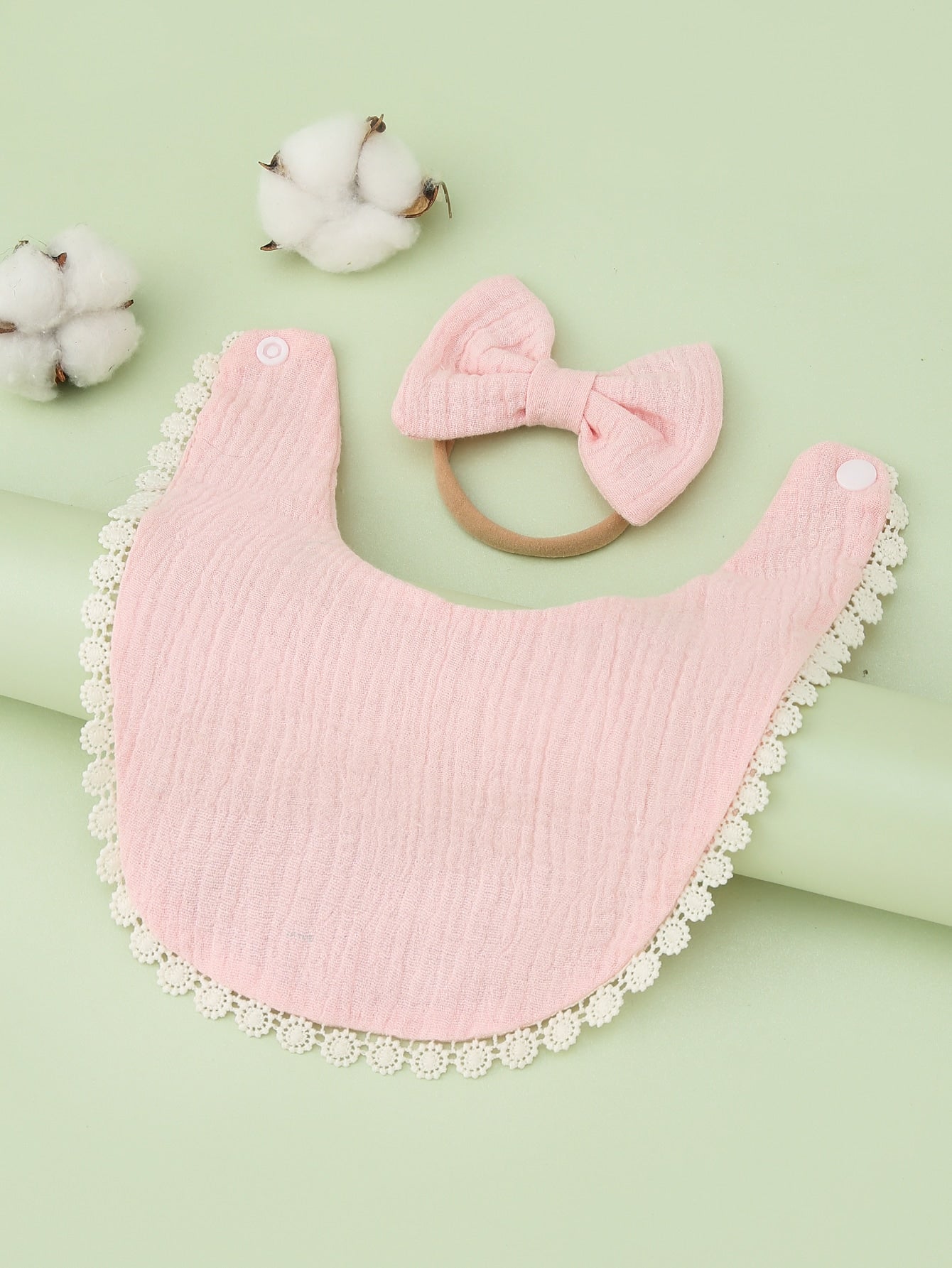 1pc Baby Bow Hair Band 1pc Bib