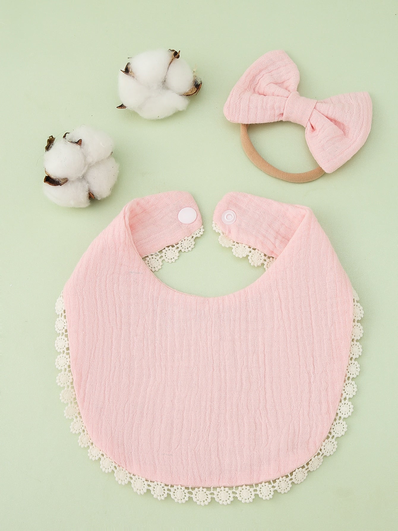 1pc Baby Bow Hair Band 1pc Bib