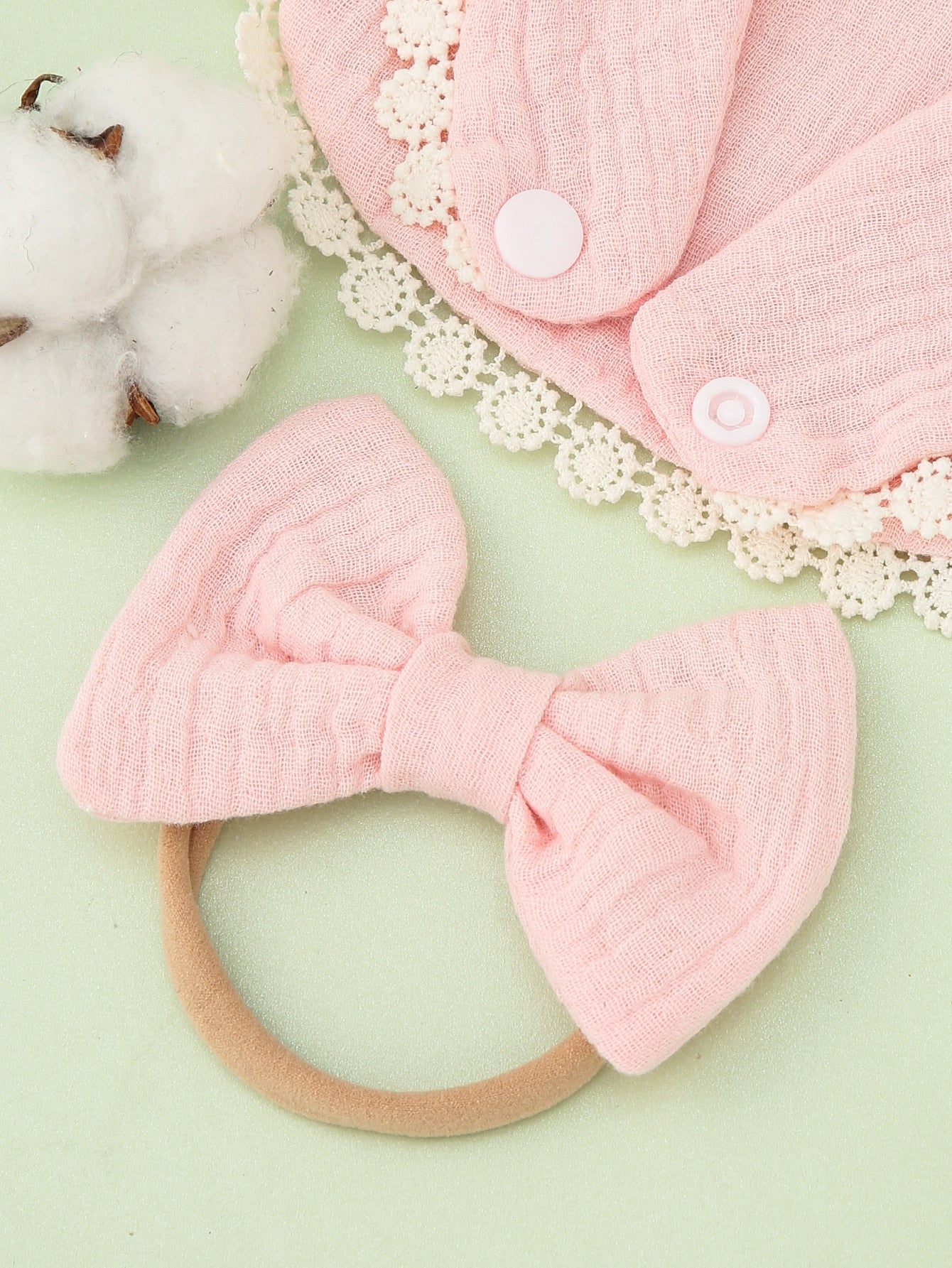 1pc Baby Bow Hair Band 1pc Bib