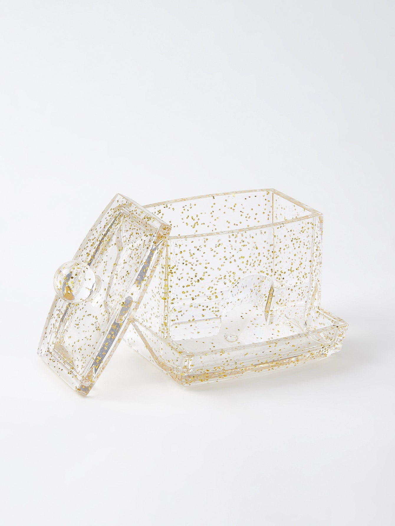 Cotton Swab Organizer Gold Glitter Holiday Gift