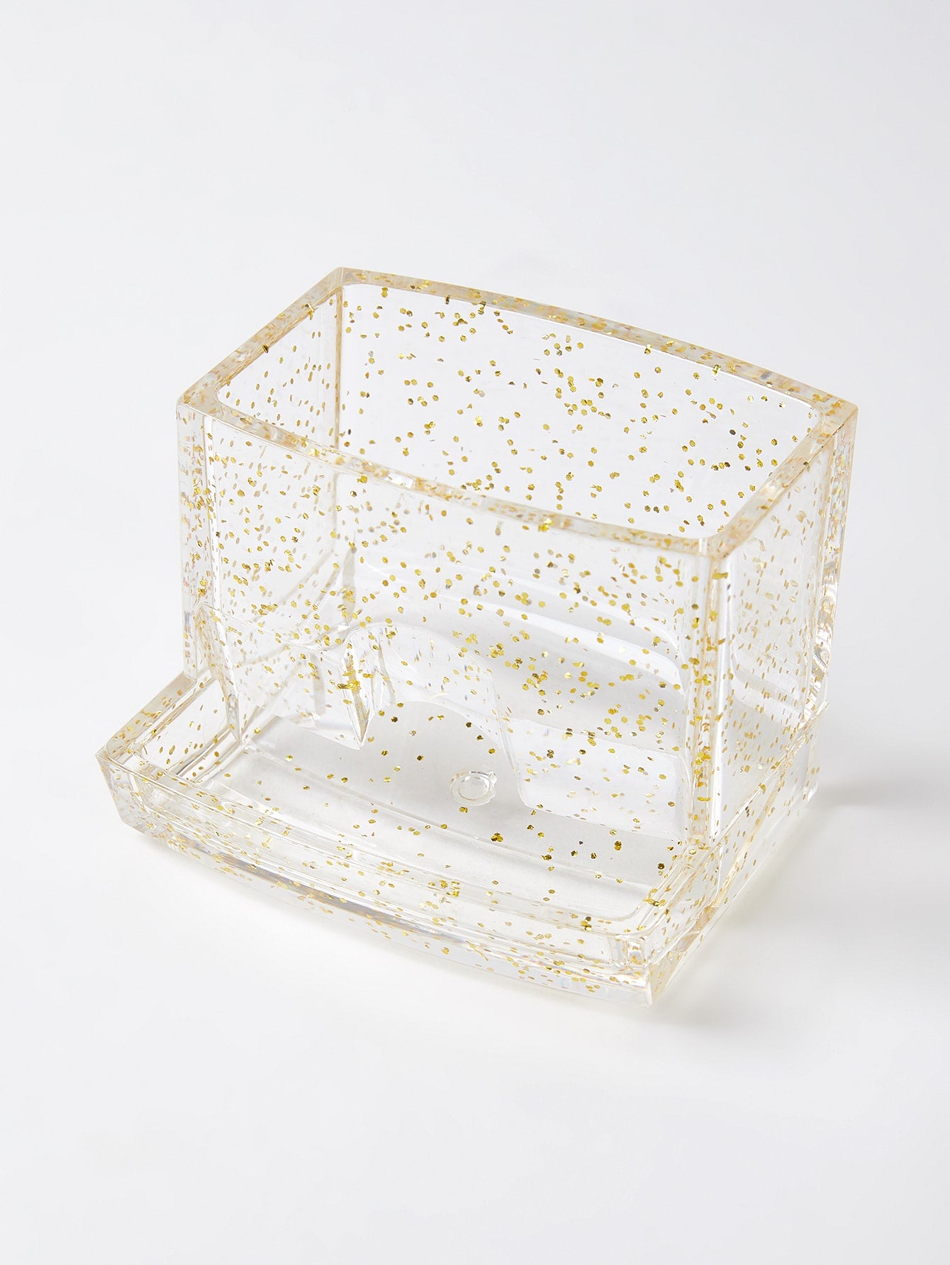 Cotton Swab Organizer Gold Glitter Holiday Gift
