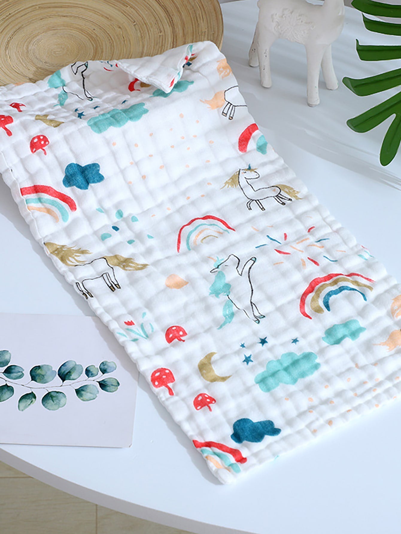 Baby Cartoon Unicorn Print Bib