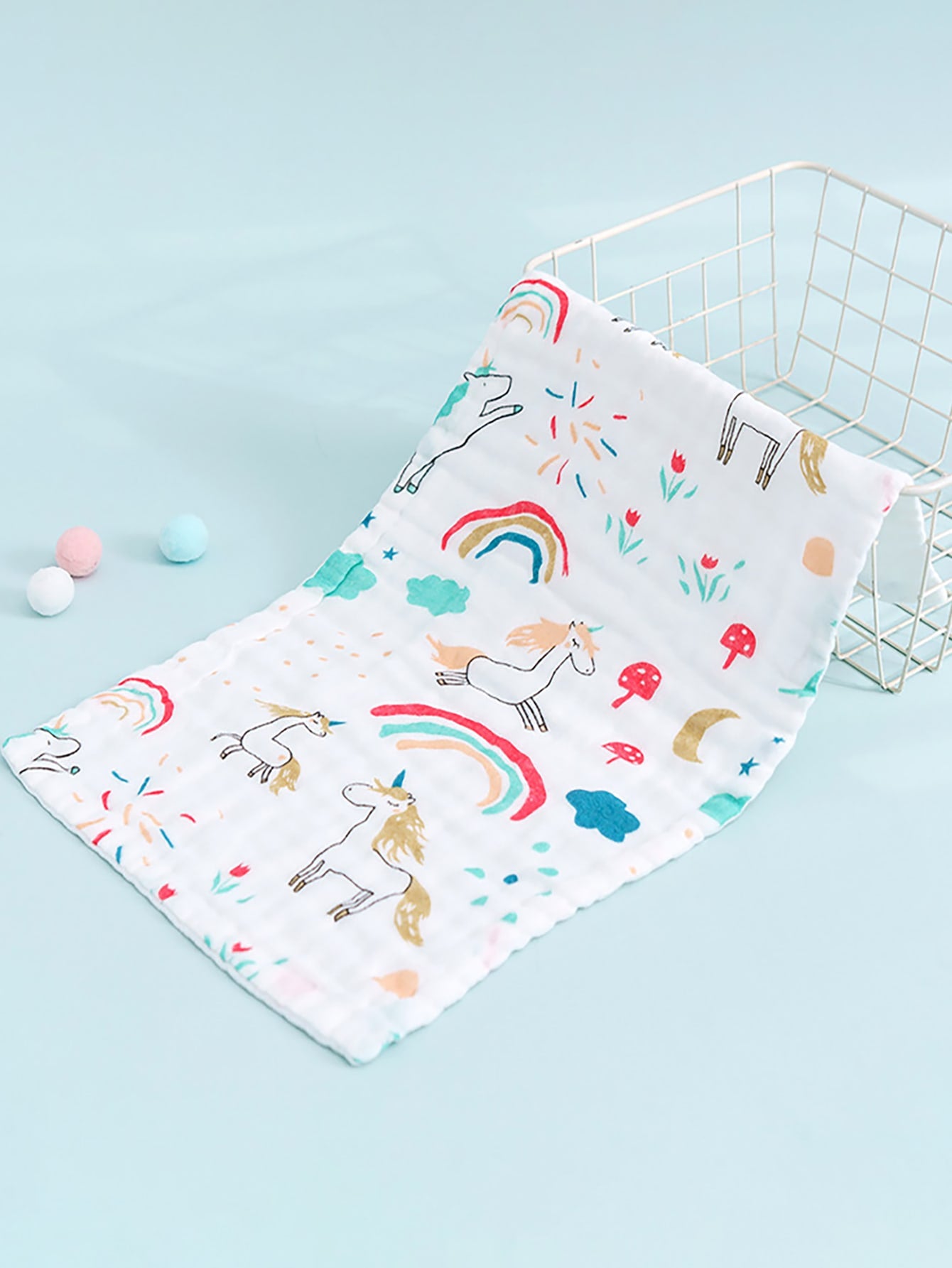 Baby Cartoon Unicorn Print Bib