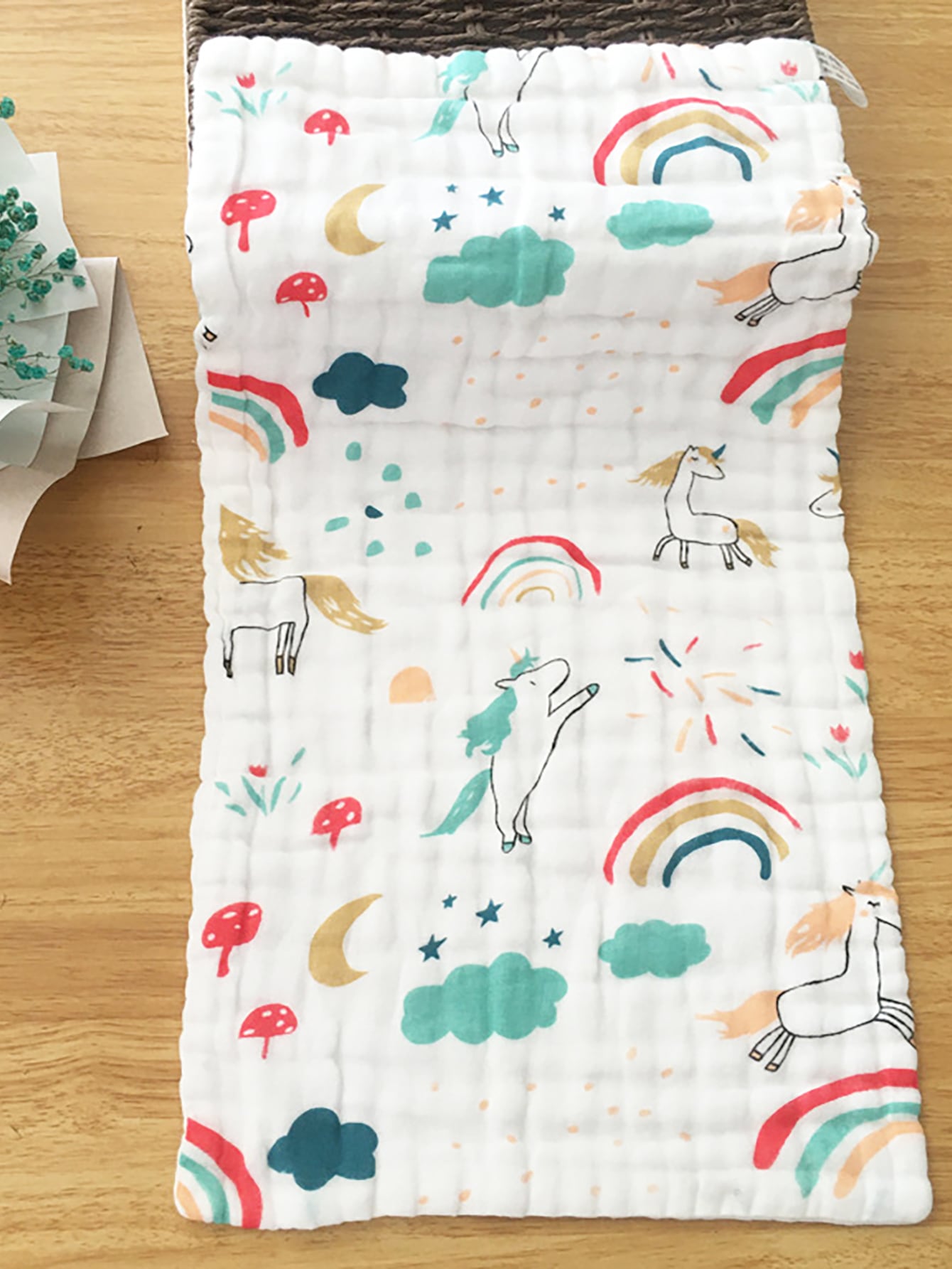 Baby Cartoon Unicorn Print Bib